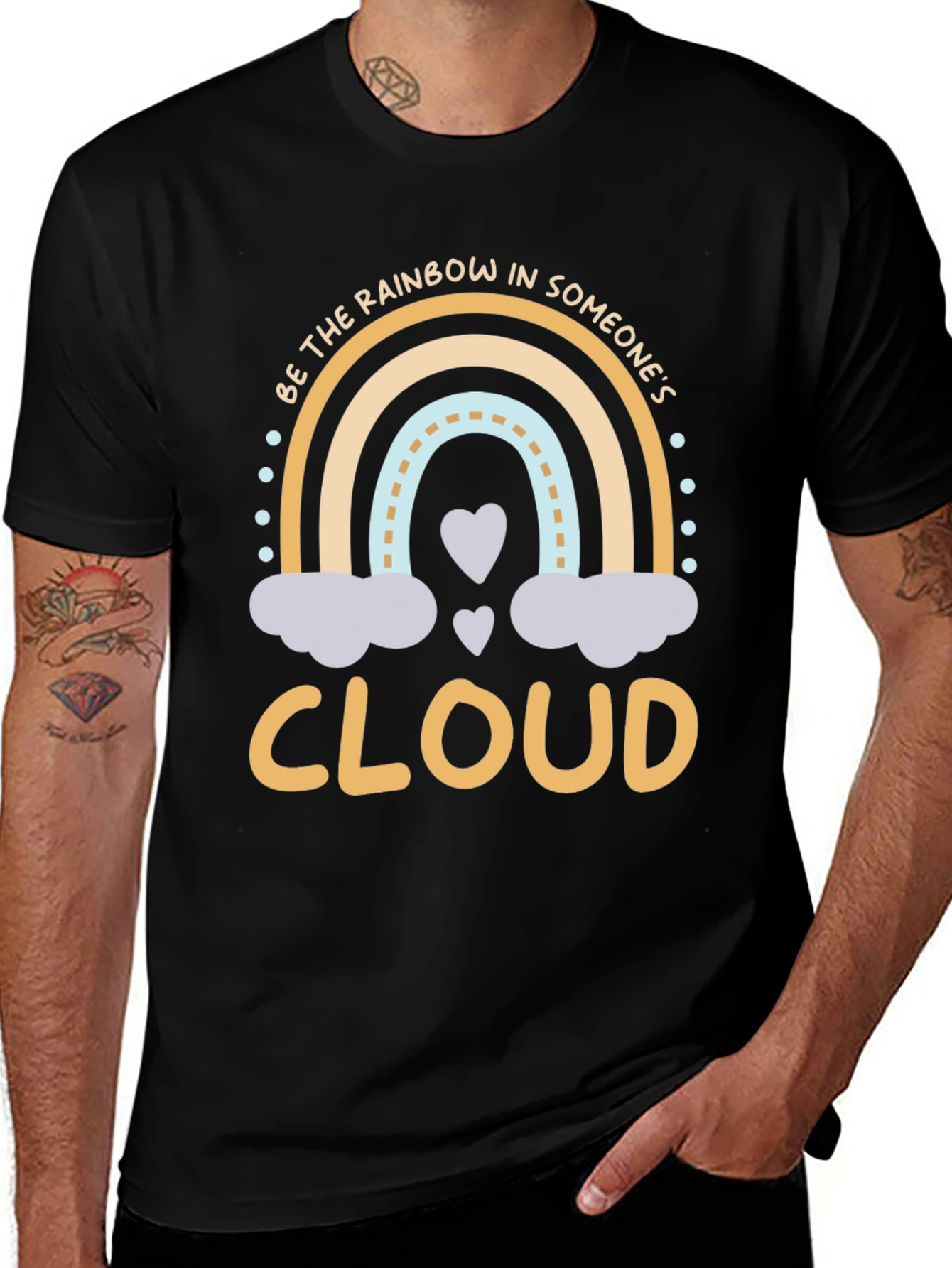 Variant 5 of Rainbow Cloud Graphic T-Shirt - Be The Rainbow