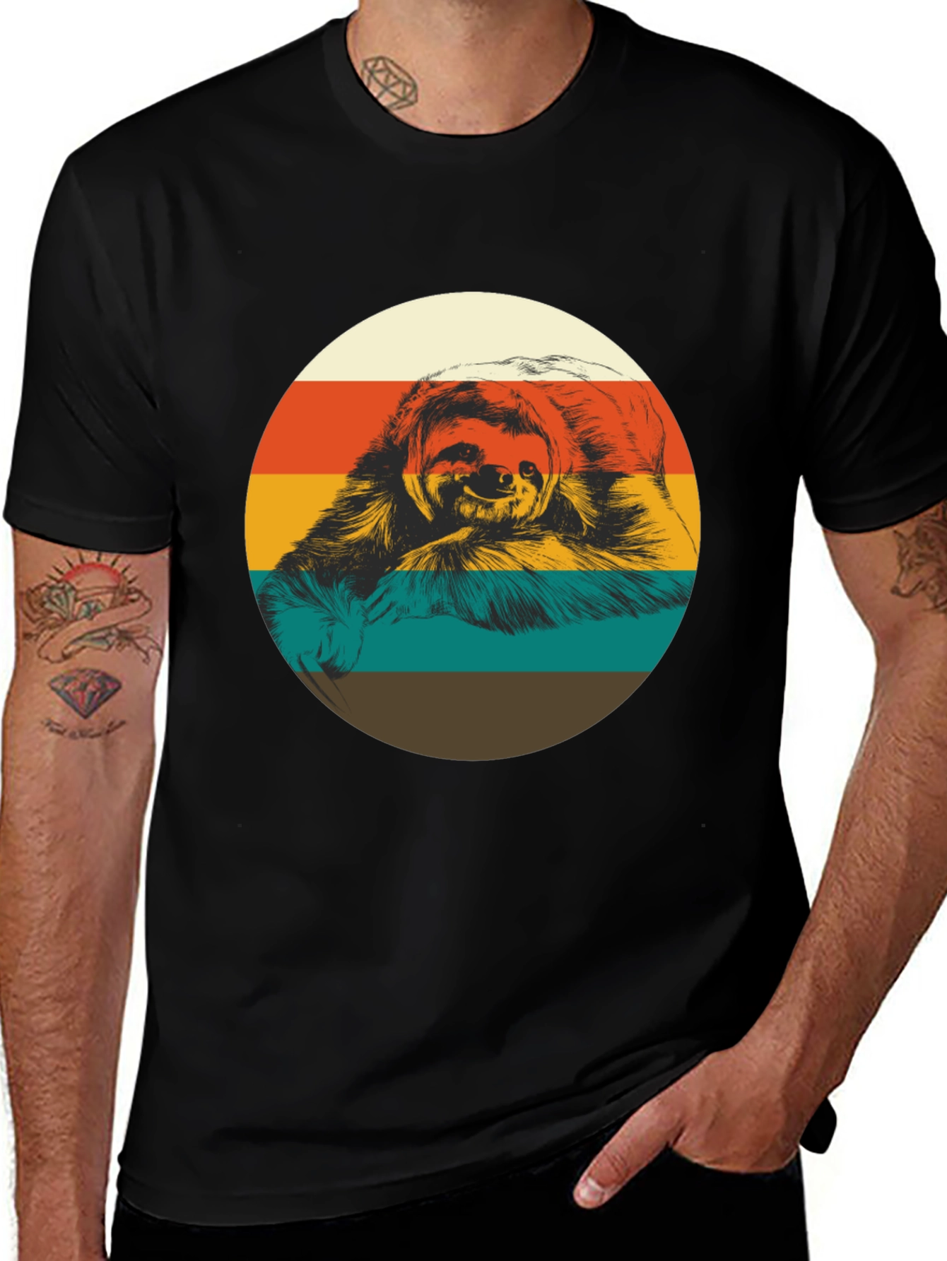 Variant 30 of Retro Sloth Graphic Tee - Relaxed Fit
