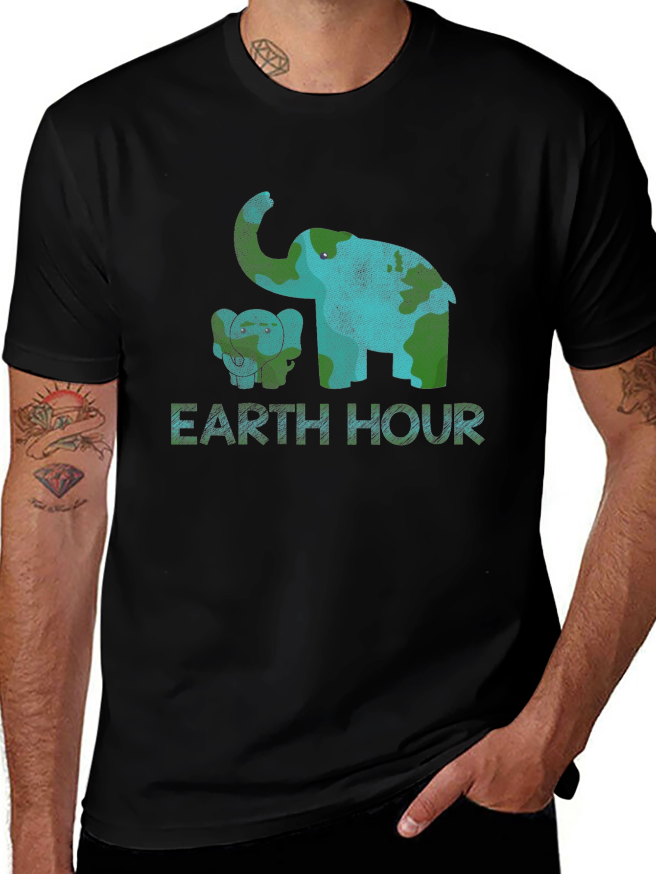 Earth Hour Elephant Graphic Tee