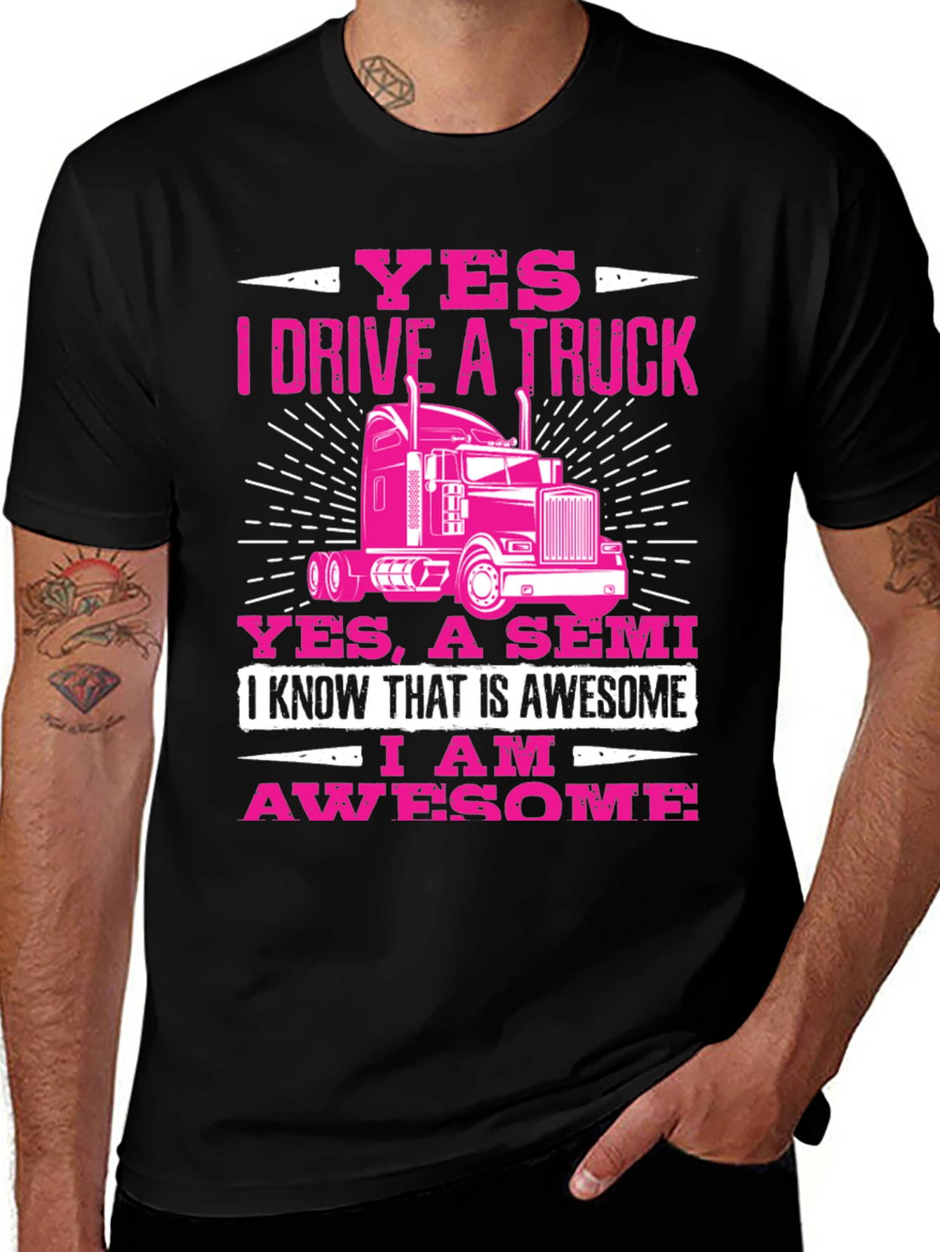 Variant 27 of Awesome Truck Driver T-Shirt - Yes I Drive A Truck!