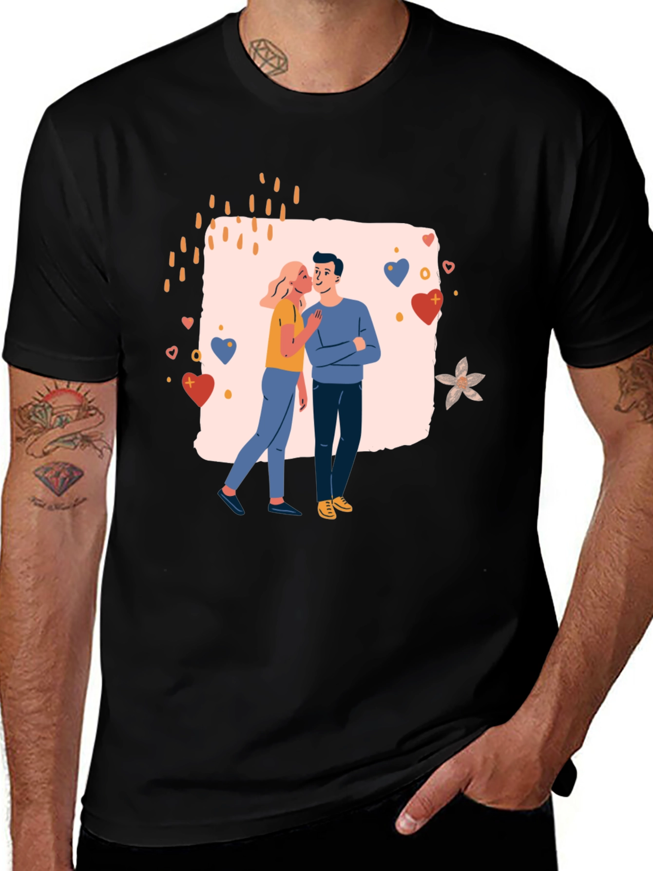 Variant 19 of Couple's Love Graphic T-Shirt - Romantic Design