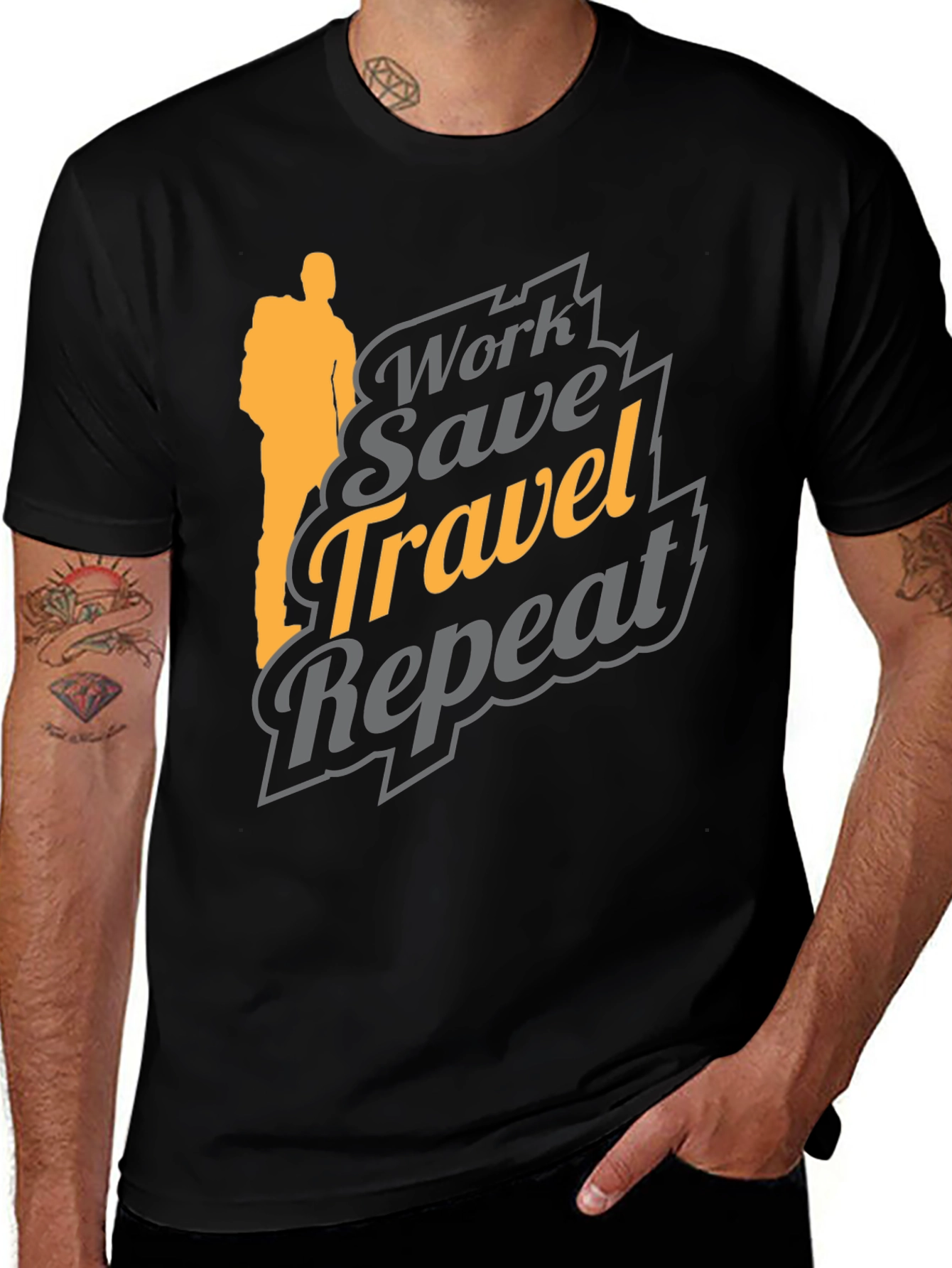 Variant 14 of Work Save Travel Repeat Graphic Tee