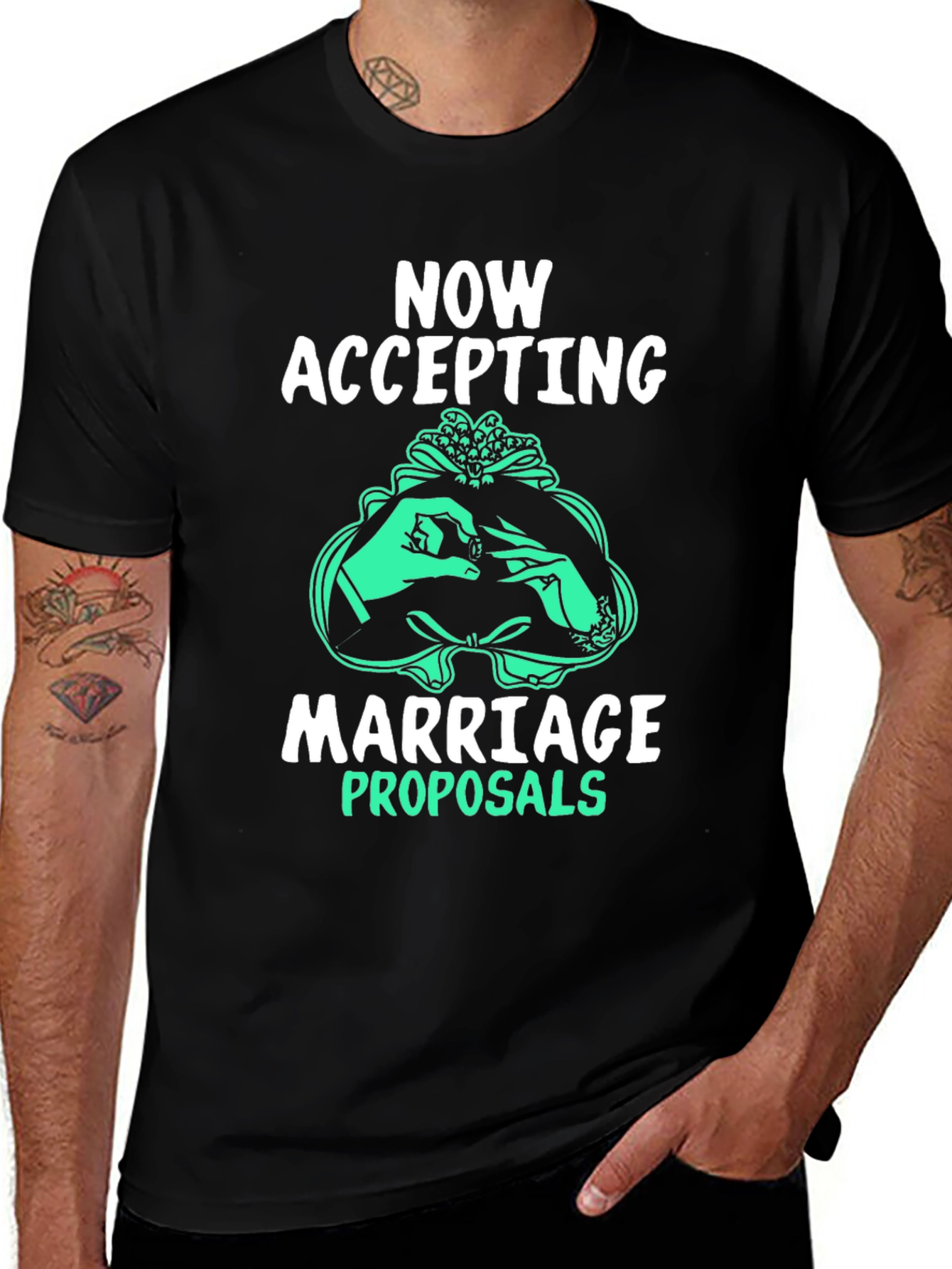 Variant 14 of Now Accepting Marriage Proposals Graphic Tee