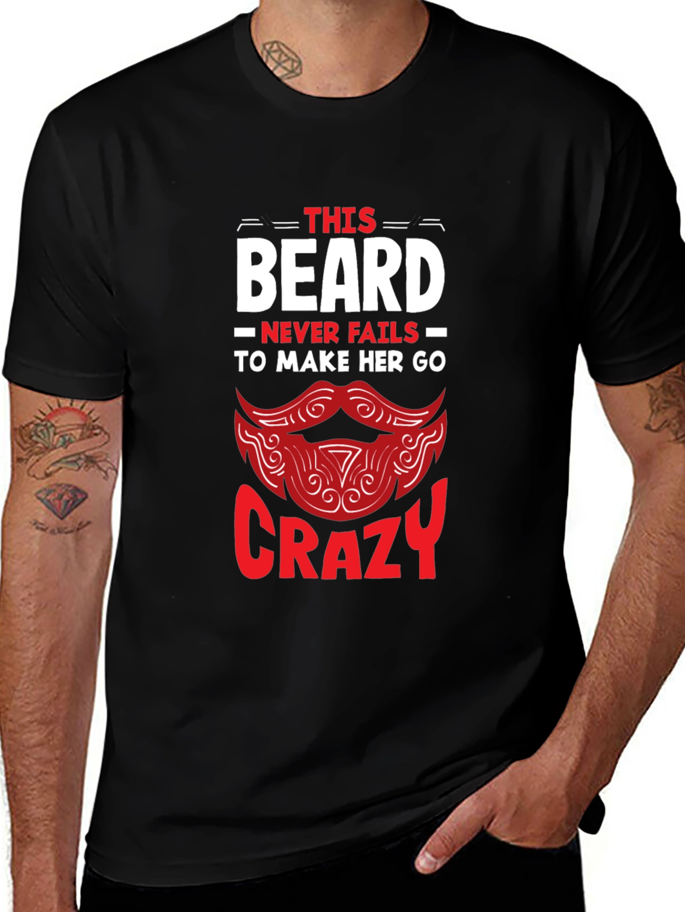 Variant 13 of Beard Makes Her Go Crazy Graphic Tee