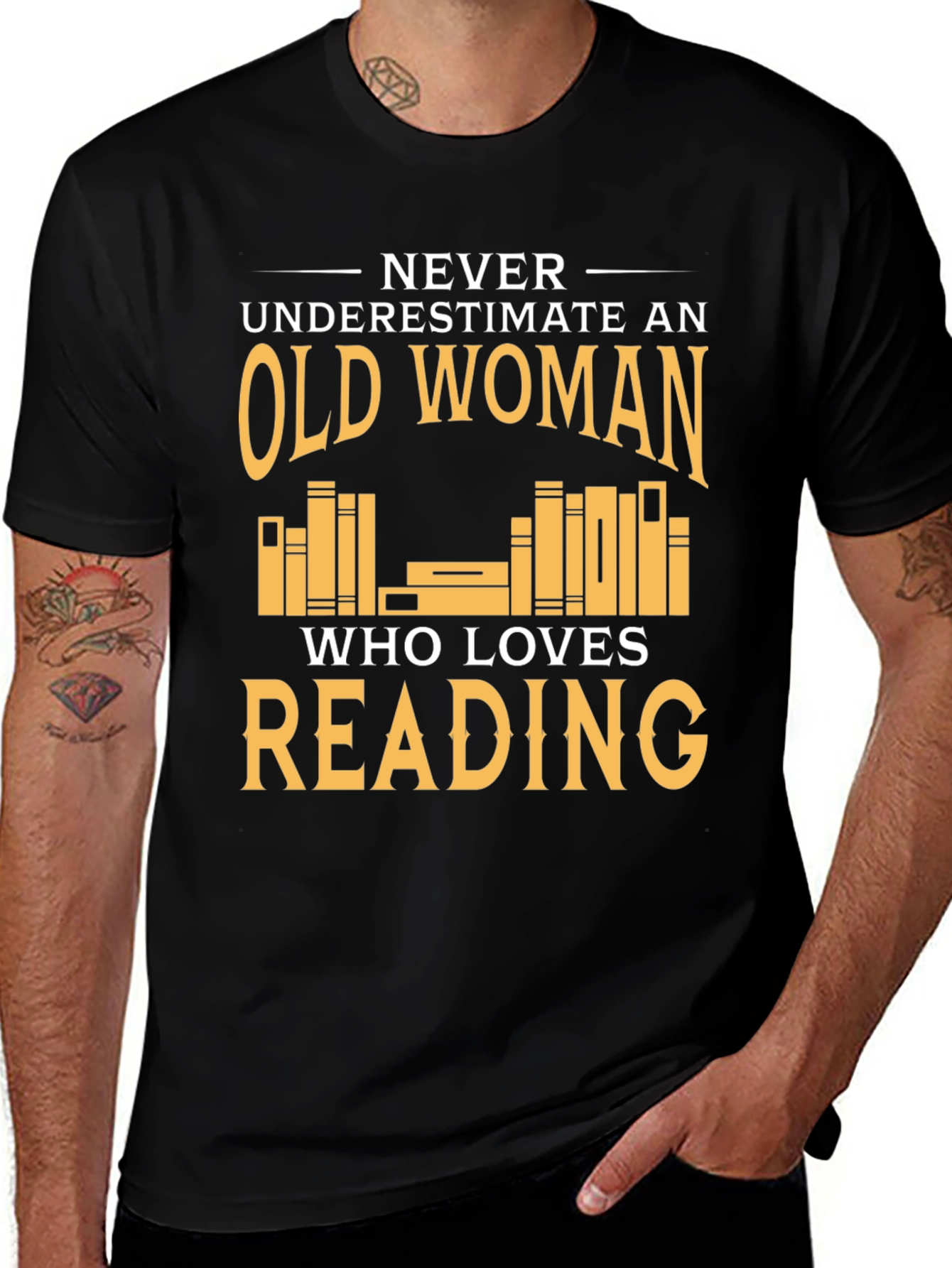 Variant 6 of Funny Old Woman Reading T-Shirt