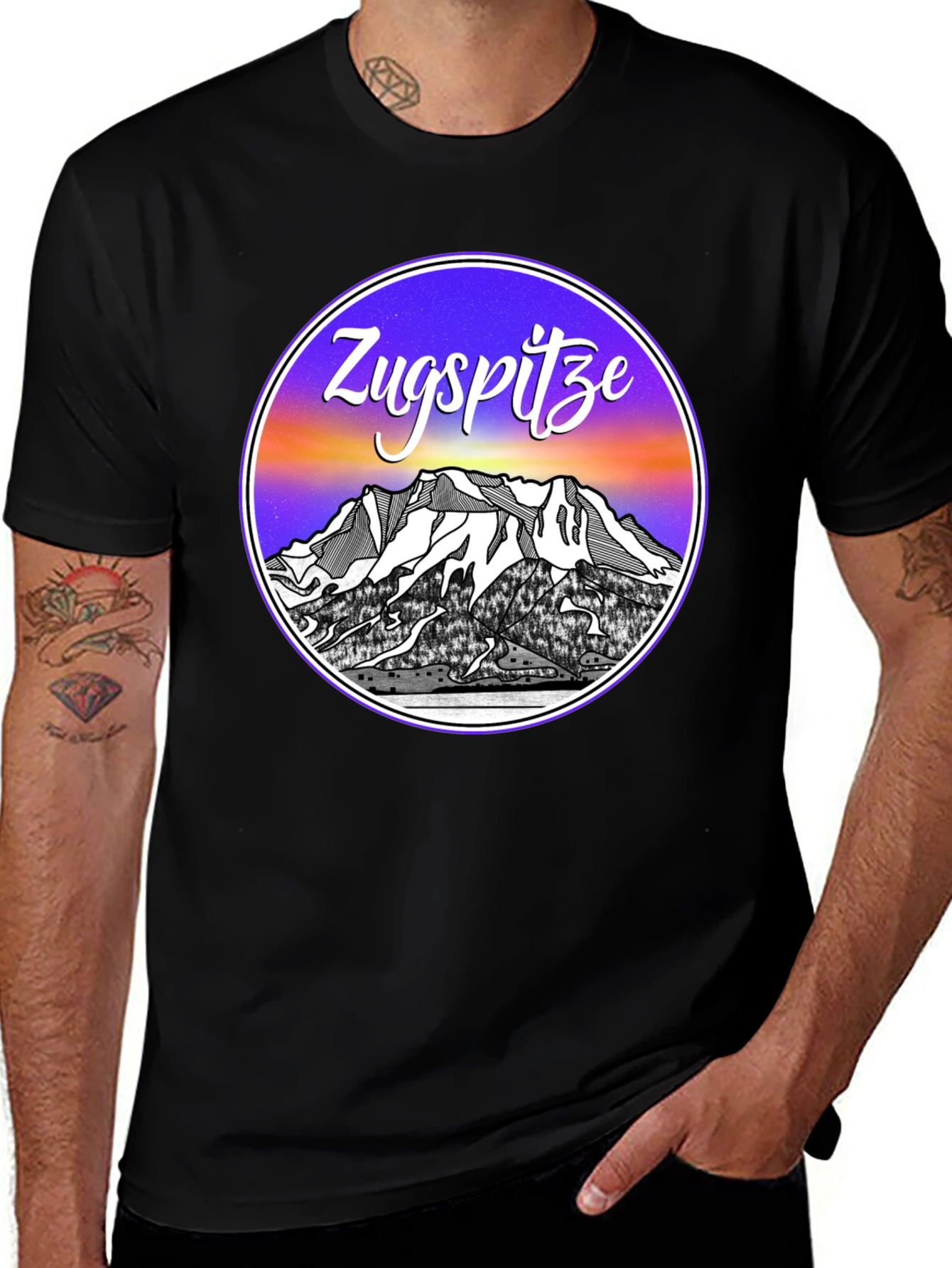Zugspitze Mountain T-Shirt - Black