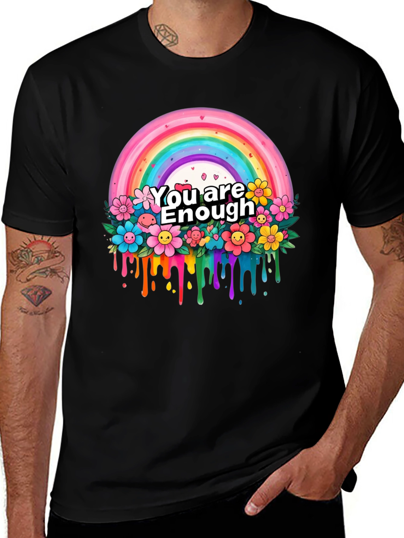 Variant 2 of You Are Enough Rainbow Graphic T-Shirt