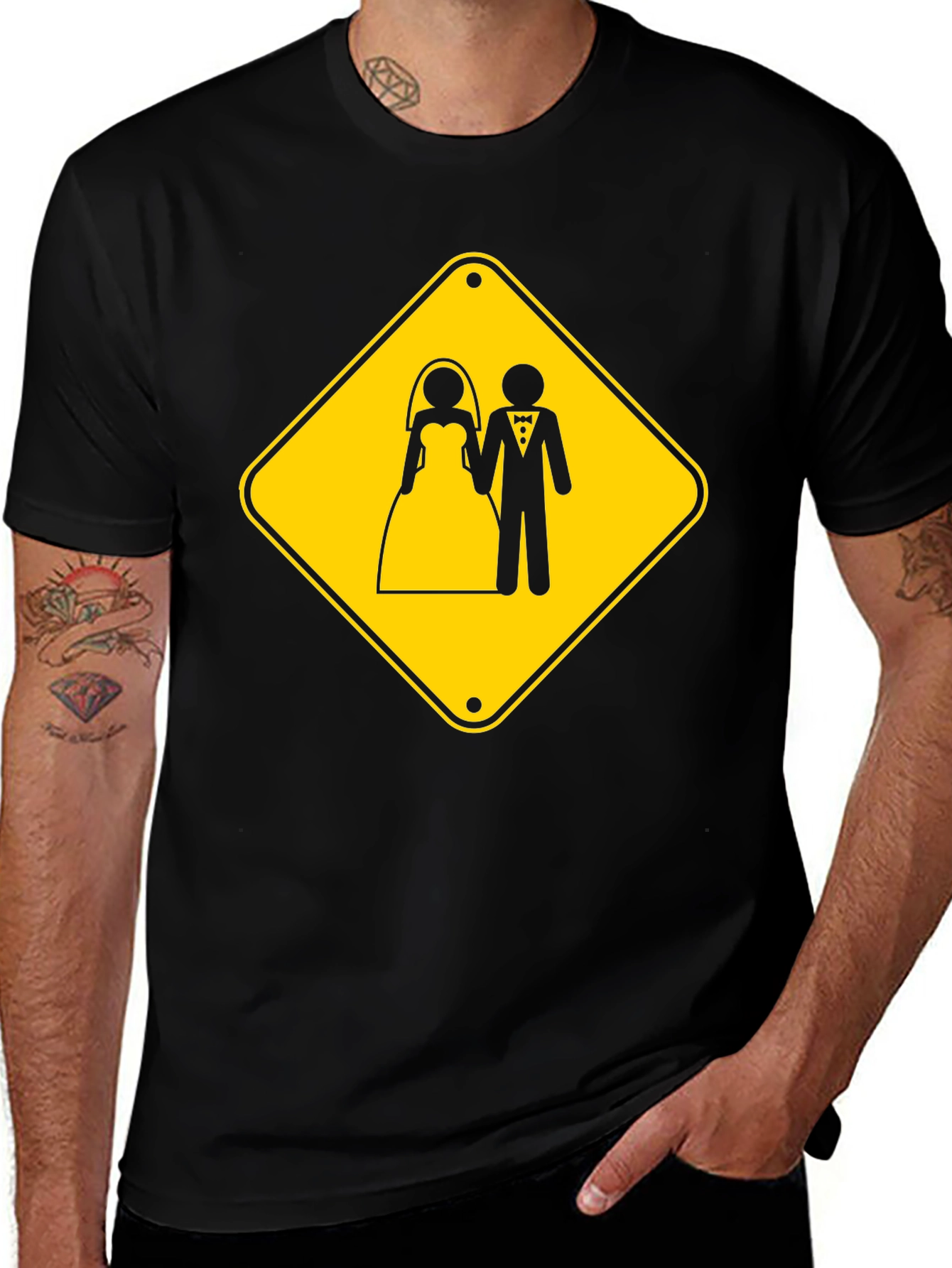 Variant 18 of Wedding Ahead Black Graphic T-Shirt