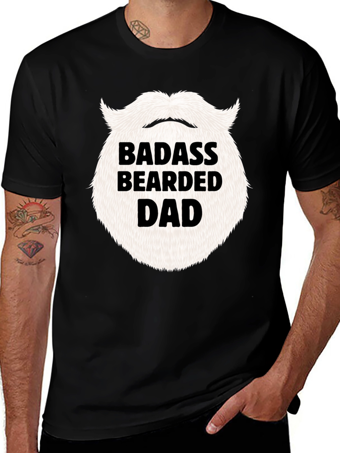 Variant 17 of Badass Bearded Dad T-Shirt - Funny Father's Day Gift