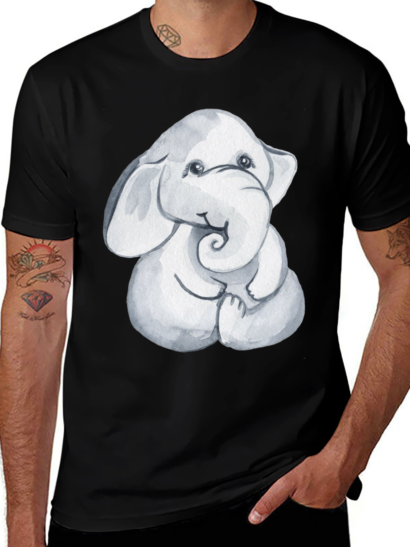 Variant 17 of Elephant Graphic Tee - Soft Cotton Blend