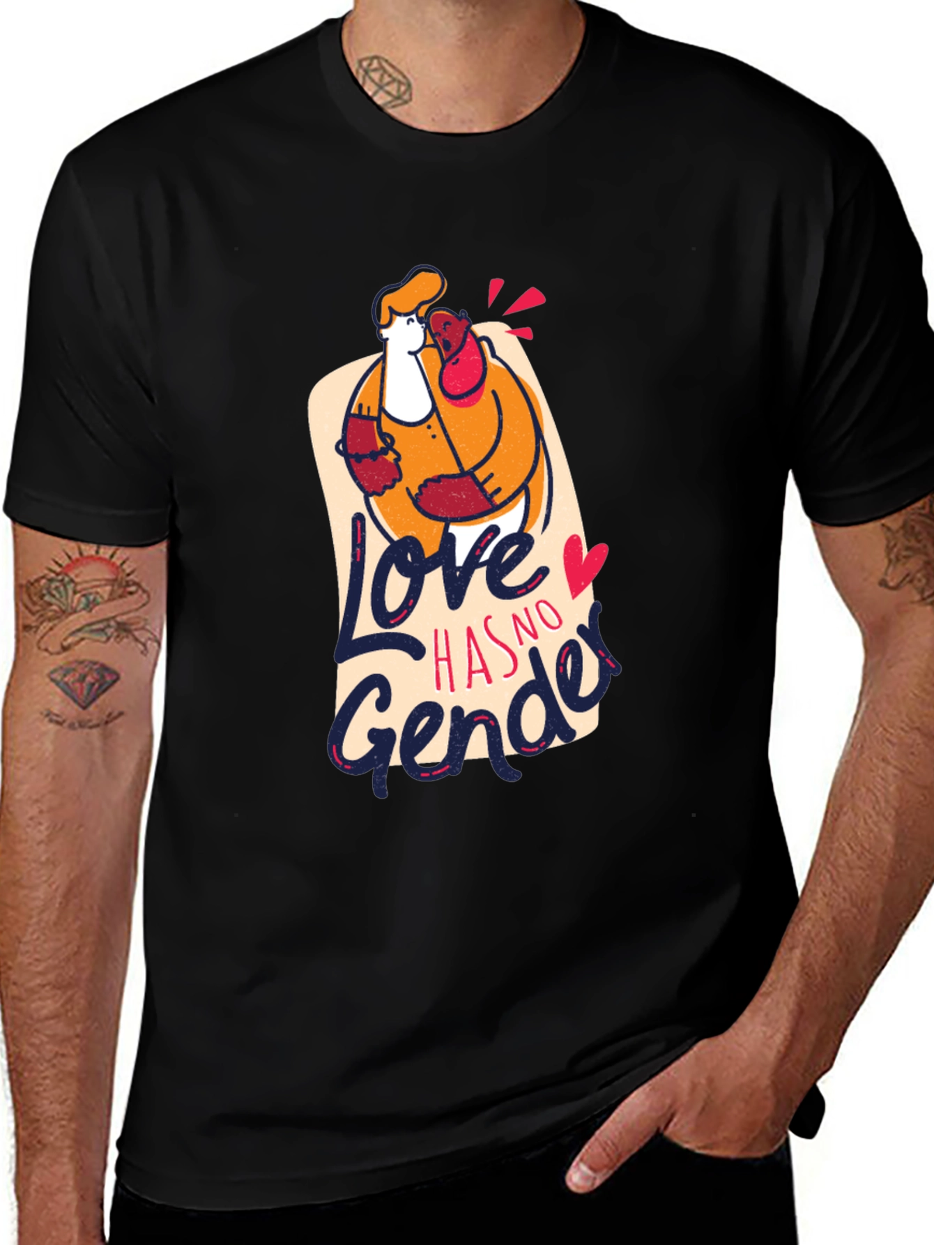 Variant 9 of Love Has No Gender Black Graphic Tee