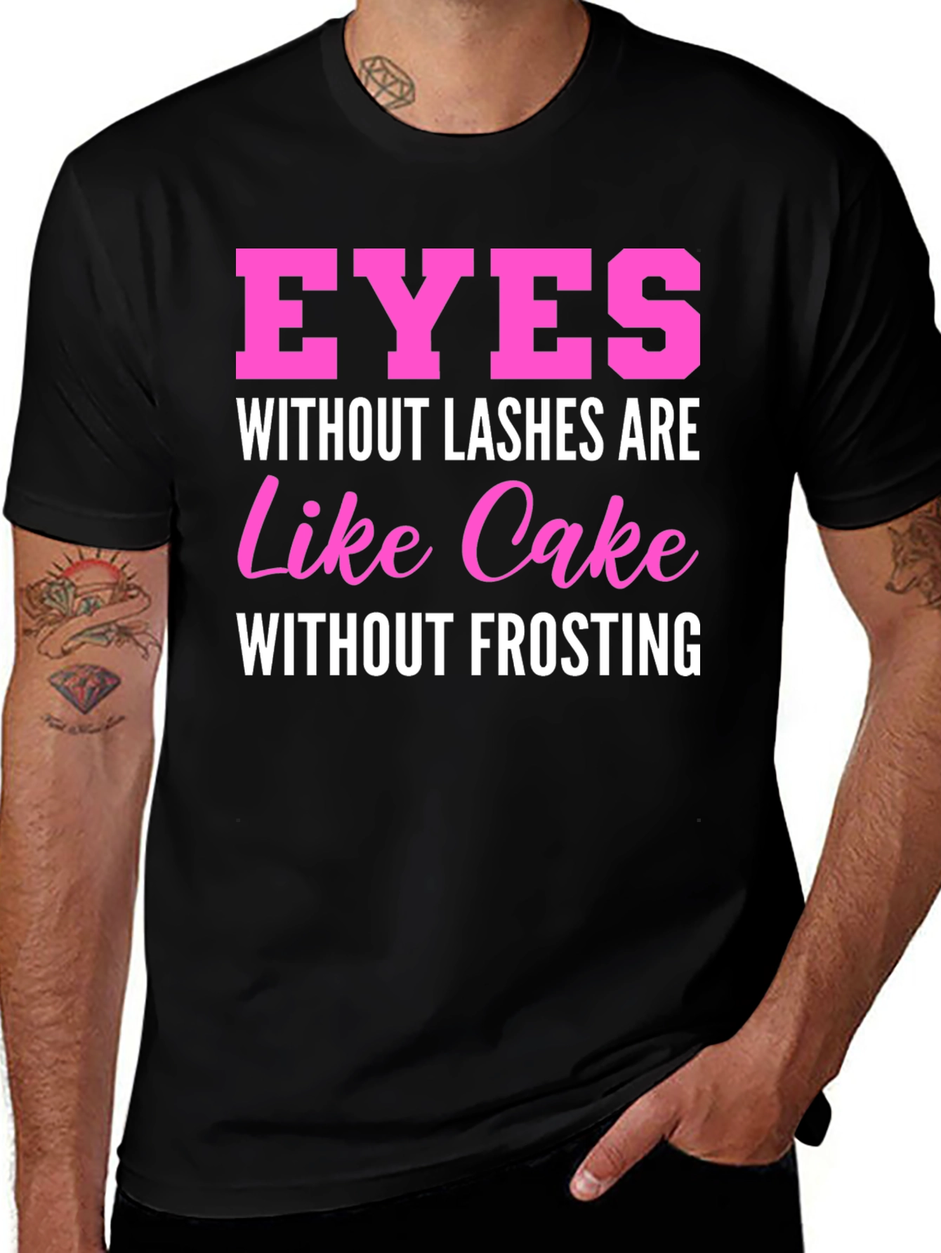 Variant 12 of Eyes Without Lashes T-Shirt Funny Makeup Tee