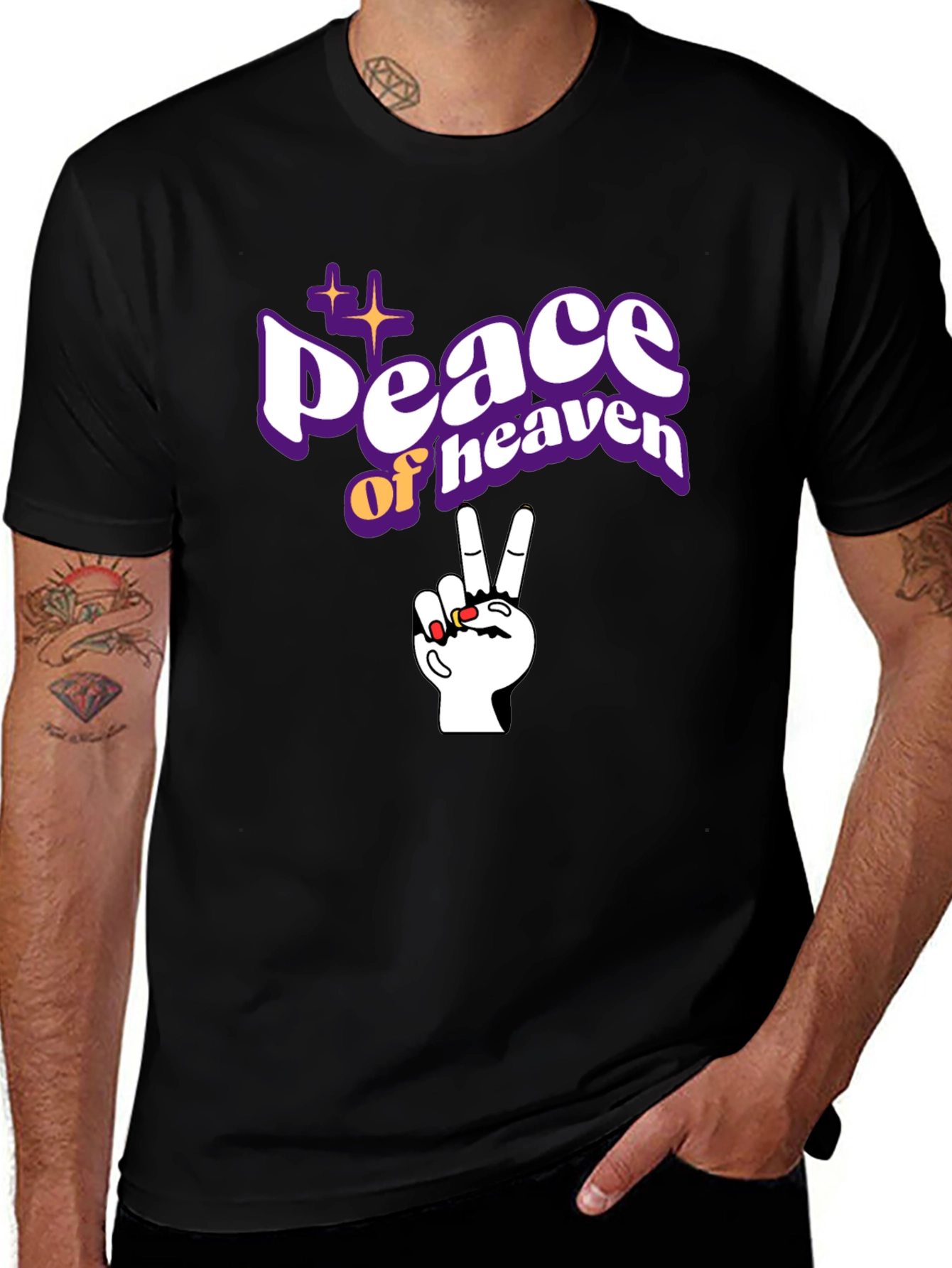 Variant 11 of Peace of Heaven Graphic Tee - Black