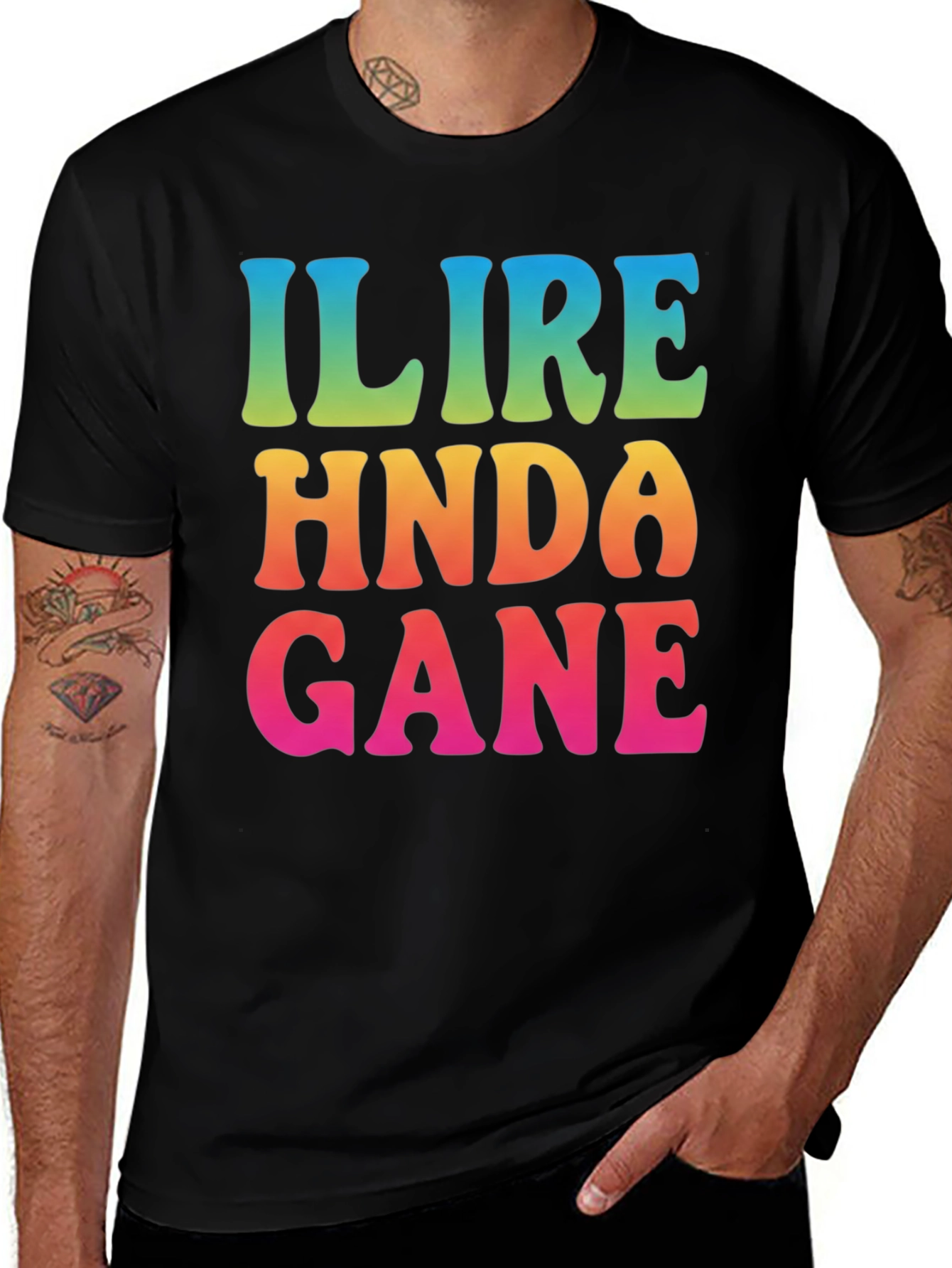 Irire Hnda Gane T-Shirt - Rainbow Graphic