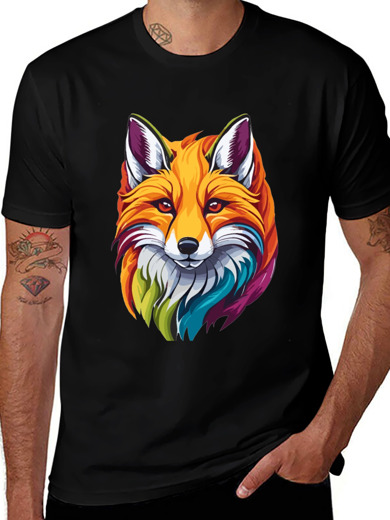 Variant 6 of Bold Fox Graphic Tee - Stylish Men's T-Shirt