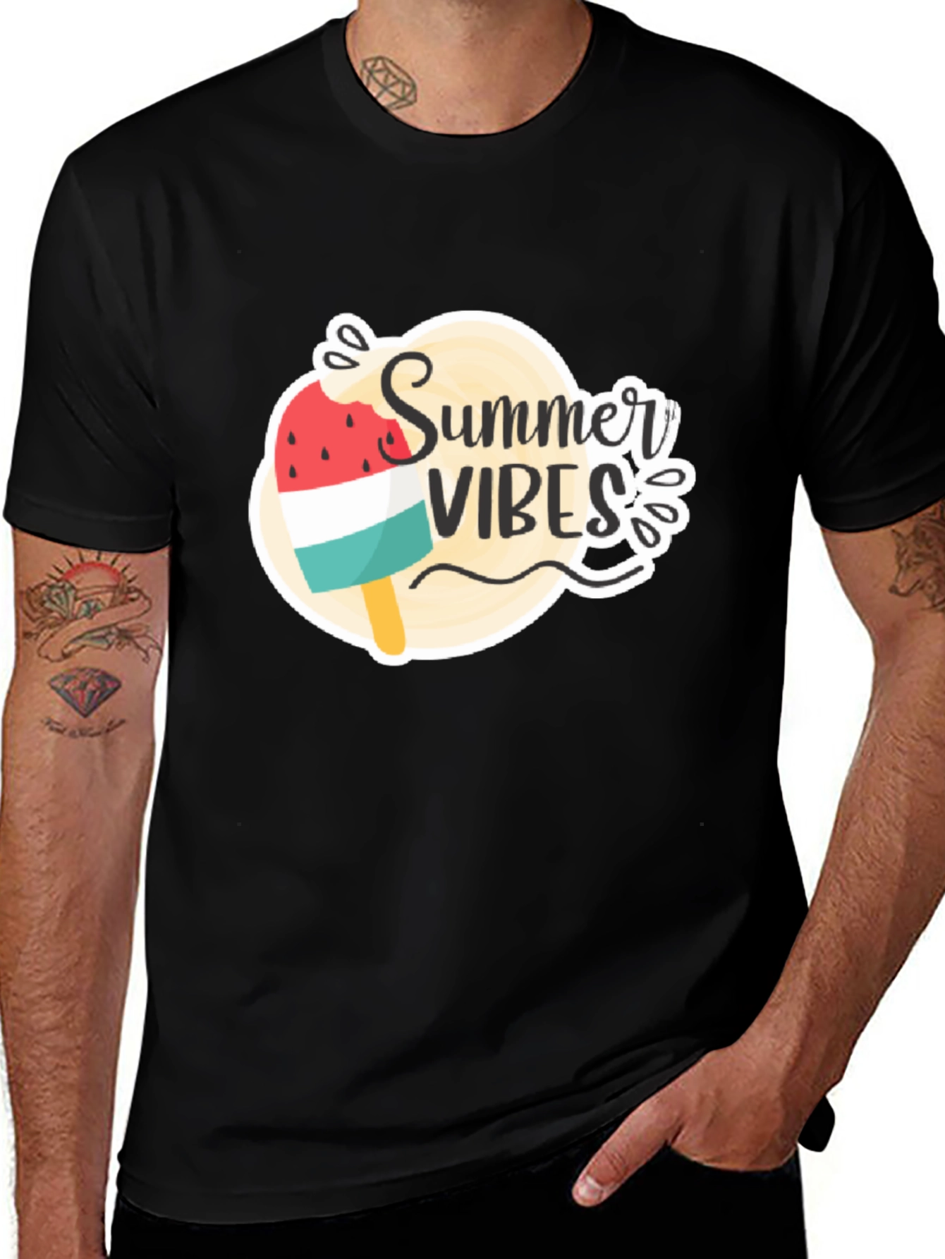 Variant 15 of Summer Vibes Graphic Tee - Black