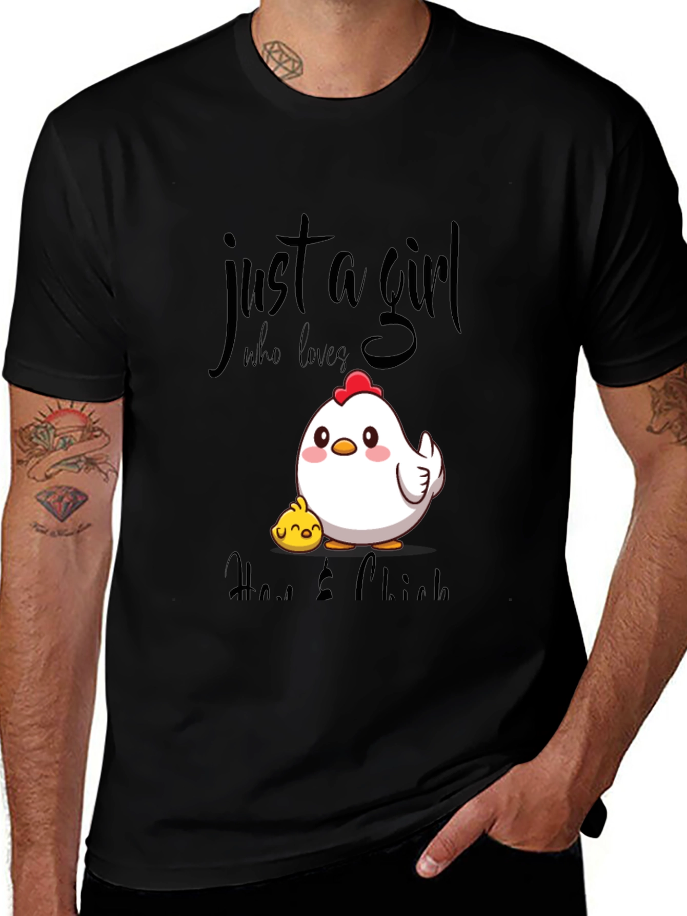 Variant 11 of Just a Girl Who Loves Hens & Chicks T-Shirt