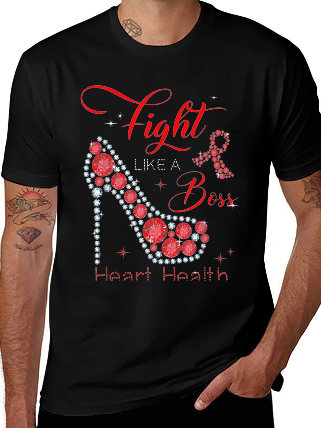 Variant 6 of Fight Like A Boss Heart Health T-Shirt