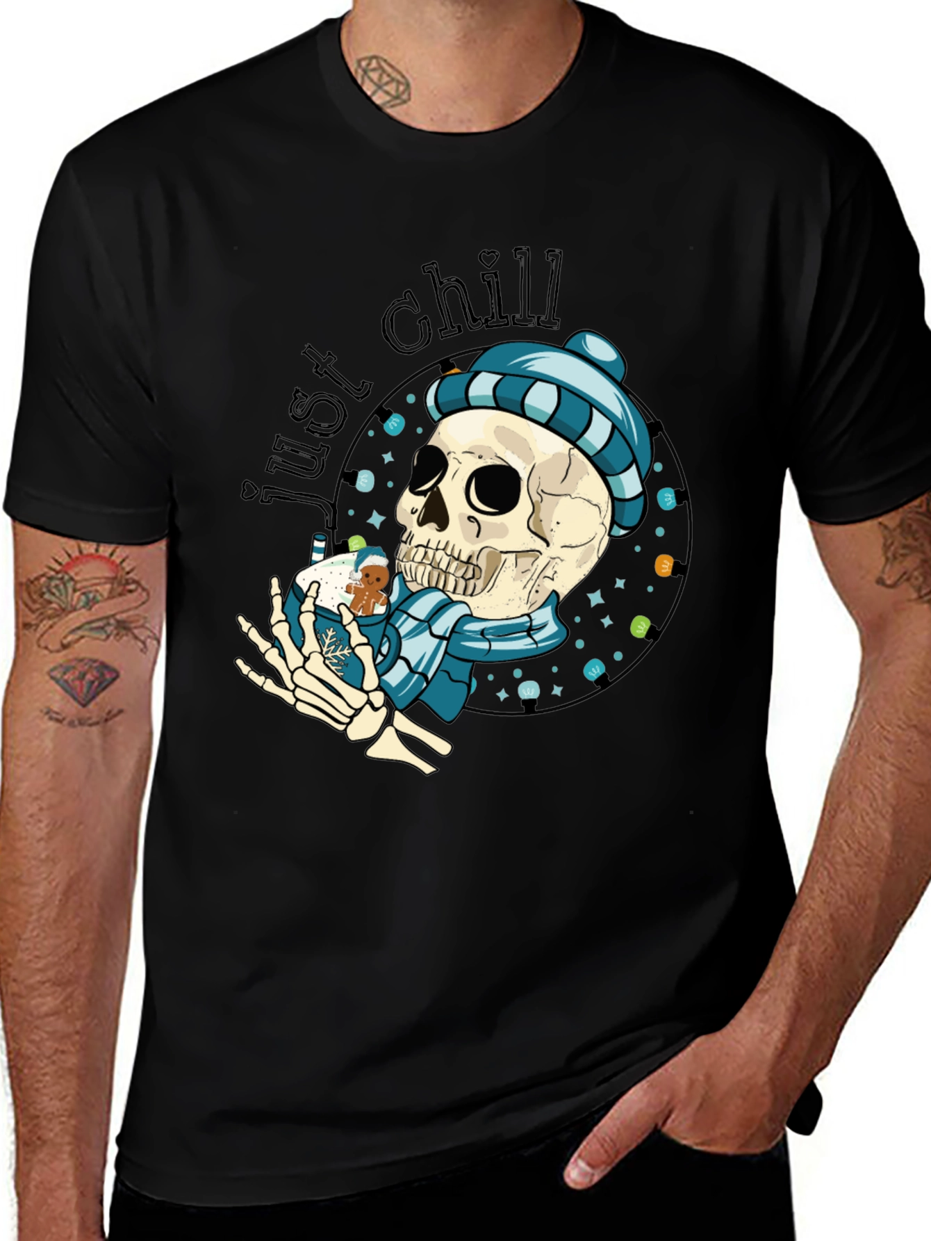 Variant 20 of Just Chill Skeleton Winter T-Shirt