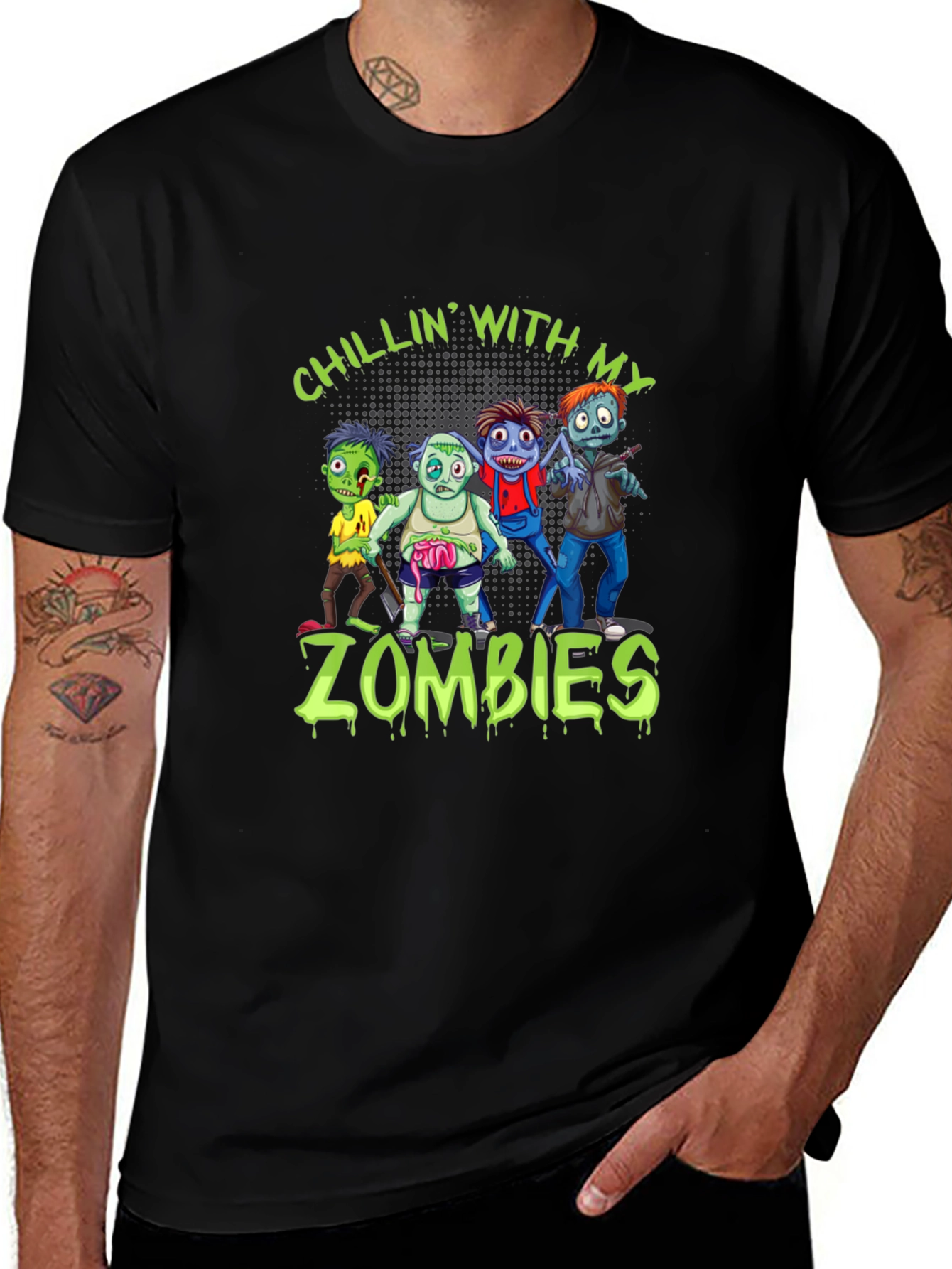 Variant 15 of Chillin' With My Zombies Graphic Tee