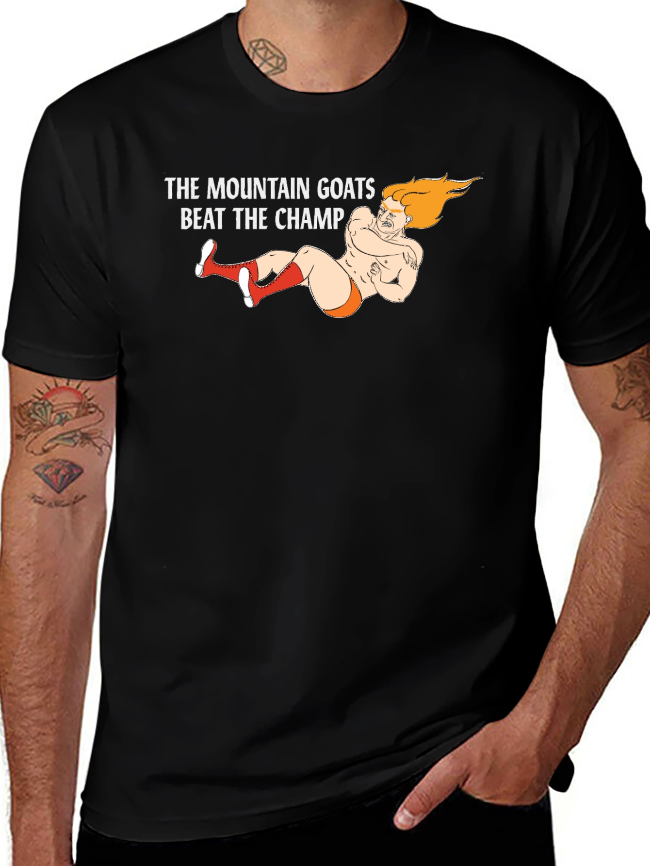 Variant 22 of Mountain Goats Beat the Champ Black T-Shirt