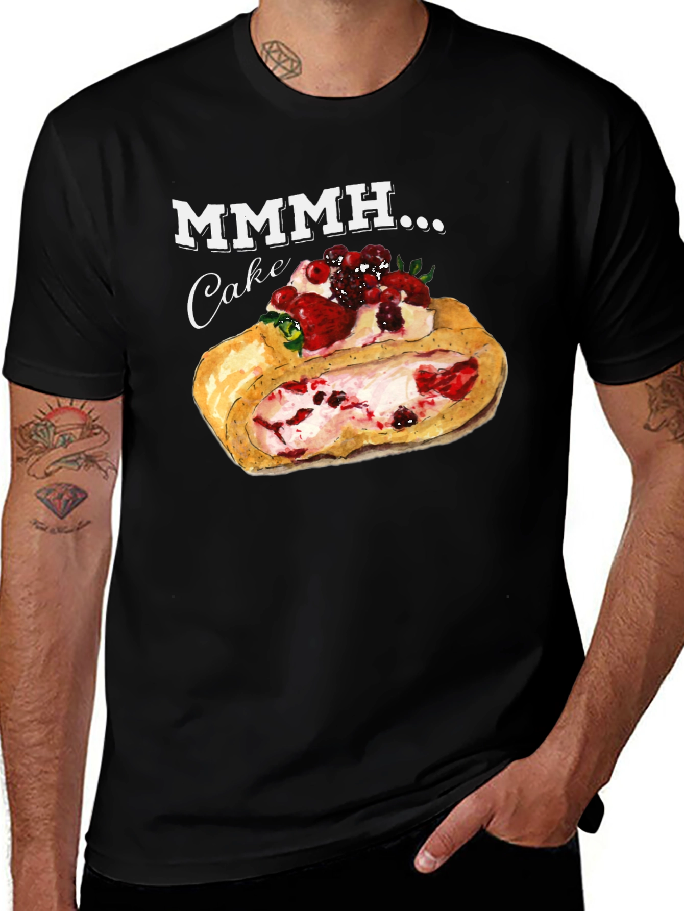 Variant 13 of Mmmh Cake Dessert T-Shirt - Foodie Fashion