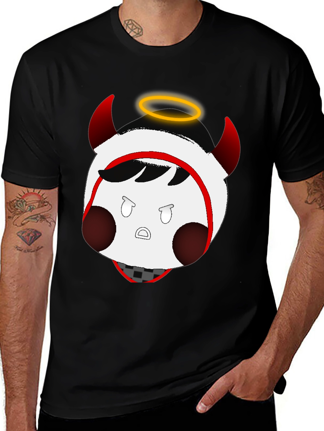 Variant 24 of Devil-Angel Cartoon Graphic T-Shirt