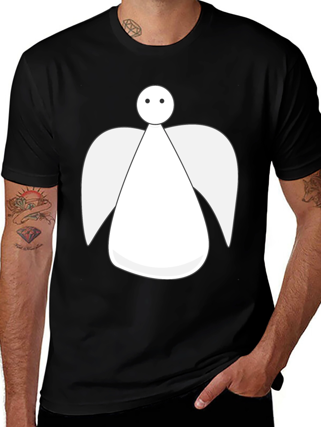 Variant 13 of Angel Graphic Tee - Unisex Black T-Shirt