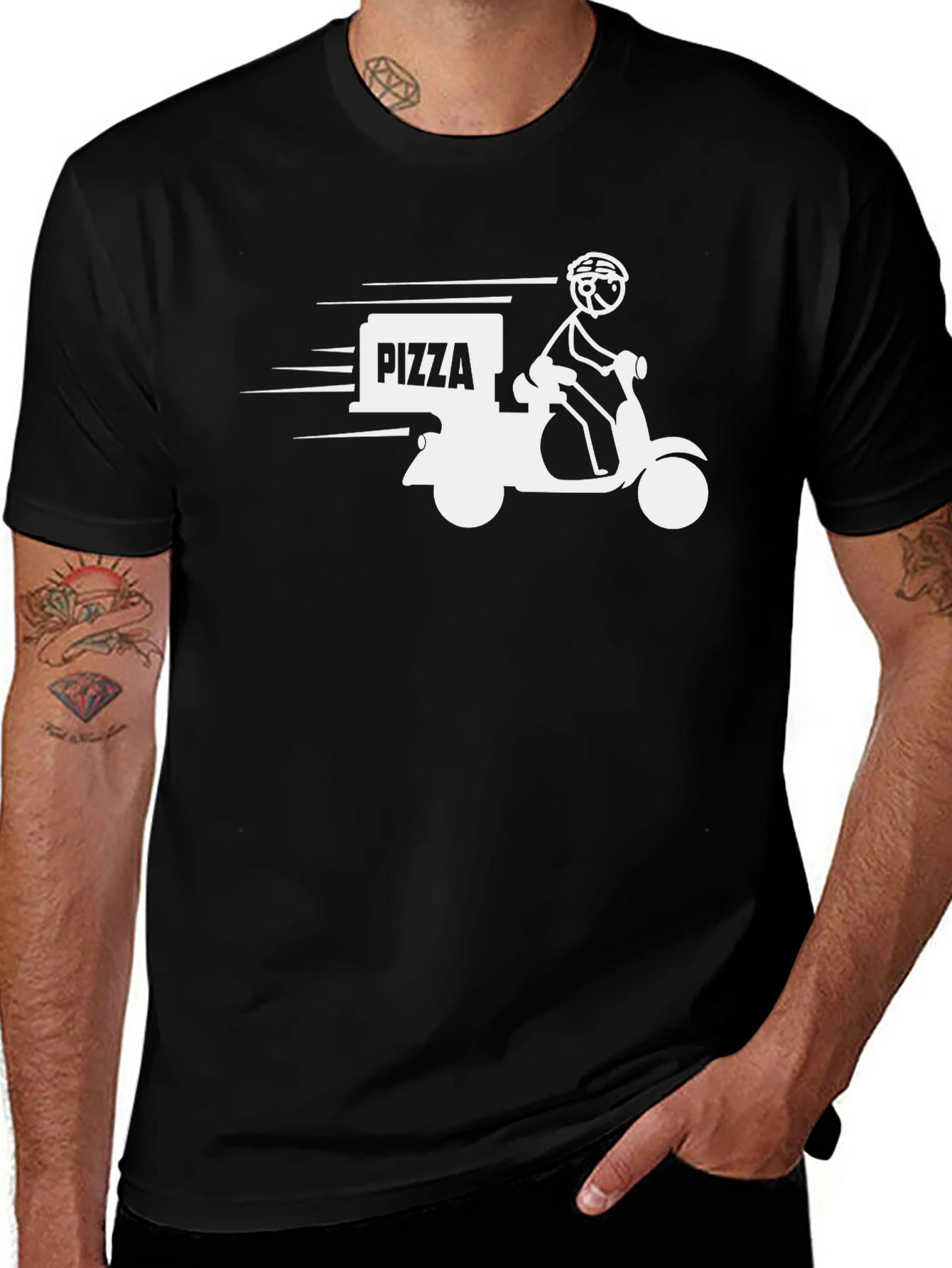 Variant 17 of Pizza Delivery Graphic Tee - Stylish and Fun!