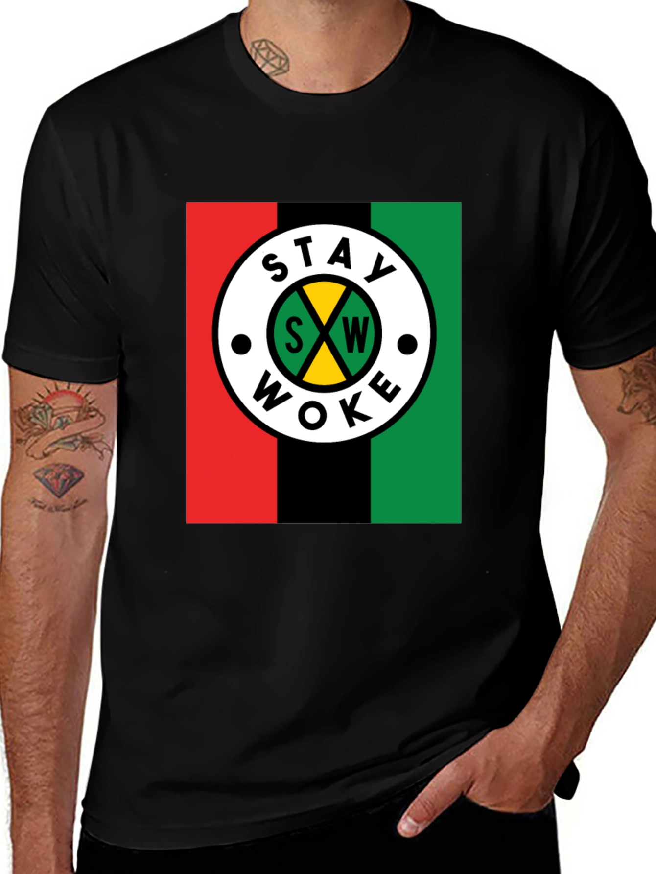 Variant 2 of Stay Woke Graphic Print T-Shirt