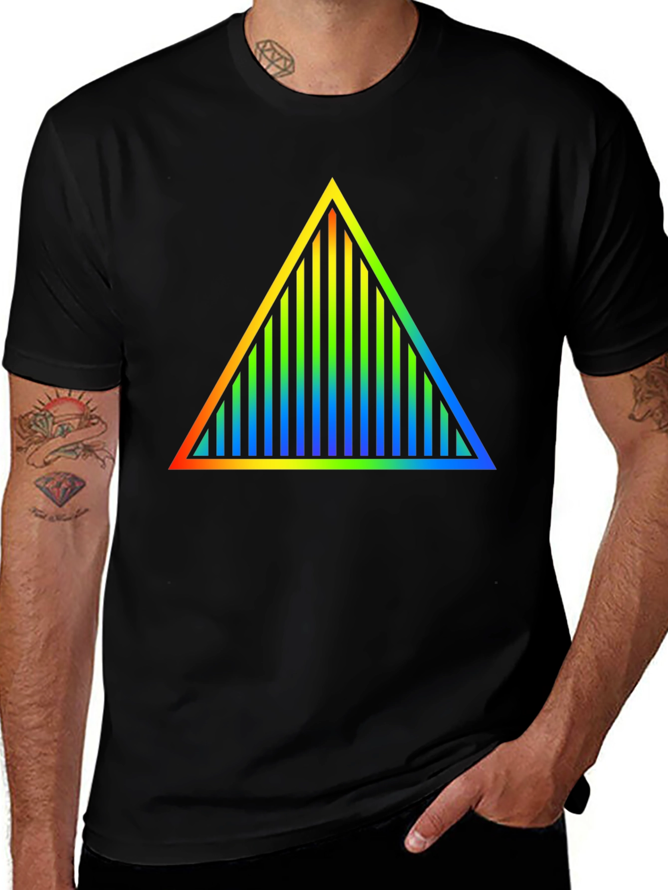 Variant 27 of Prism Triangle Graphic Black T-Shirt