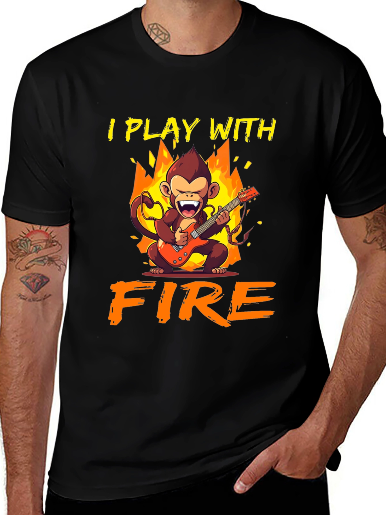 Variant 18 of I Play with Fire Monkey Graphic Tee