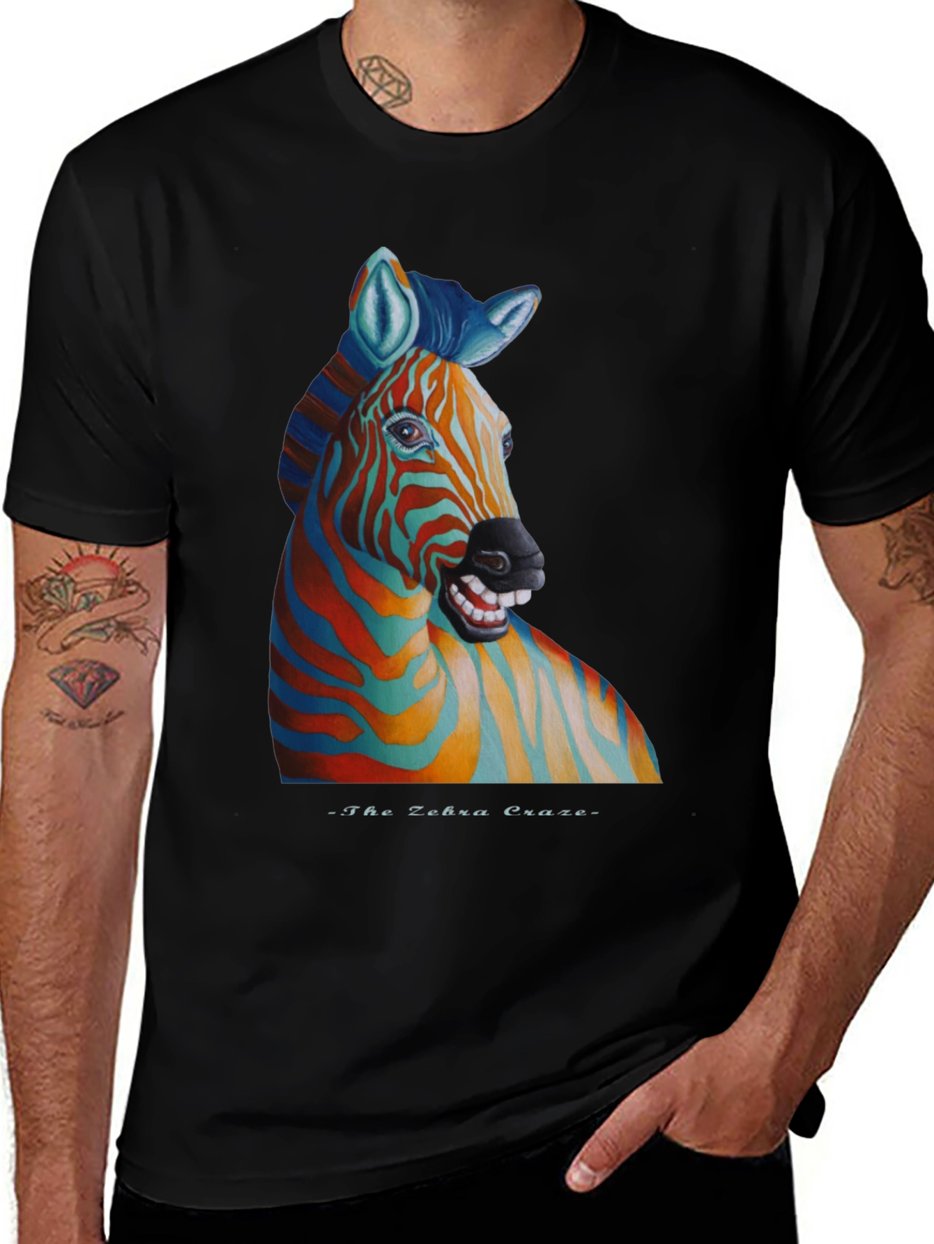 Variant 7 of Zebra Craze T-Shirt - Unique Colorful Animal Graphic Tee