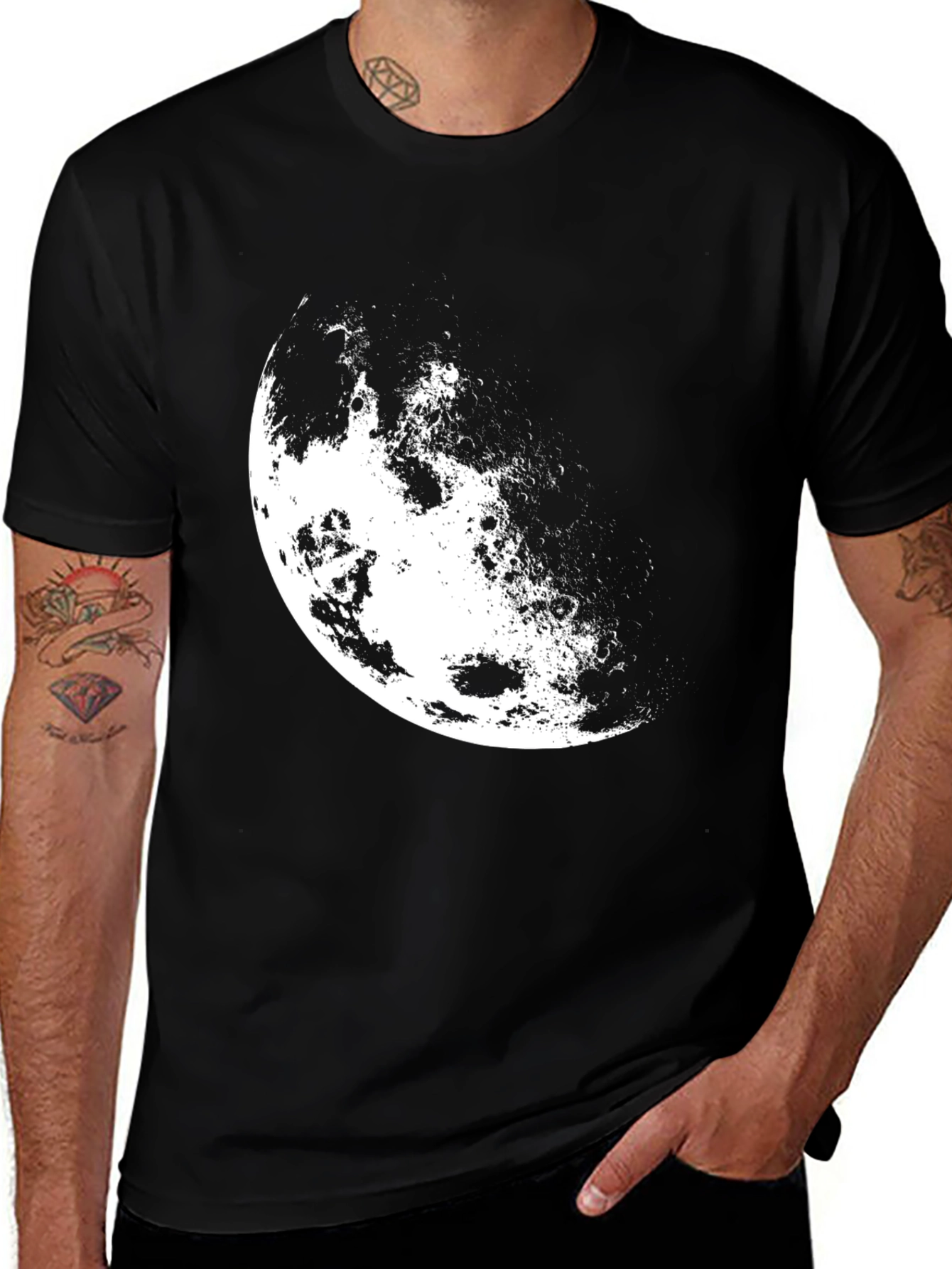 Black Lunar Phase Black T-Shirt main image