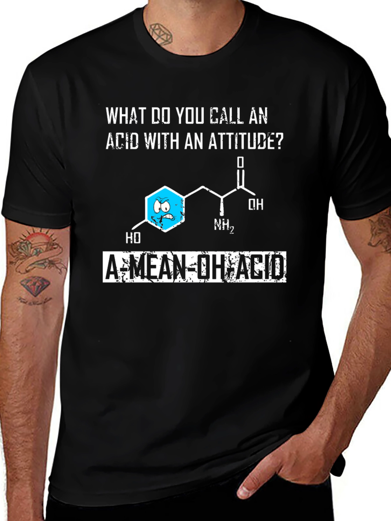 Mean Amino Acid Pun T-Shirt - Science Humor Tee