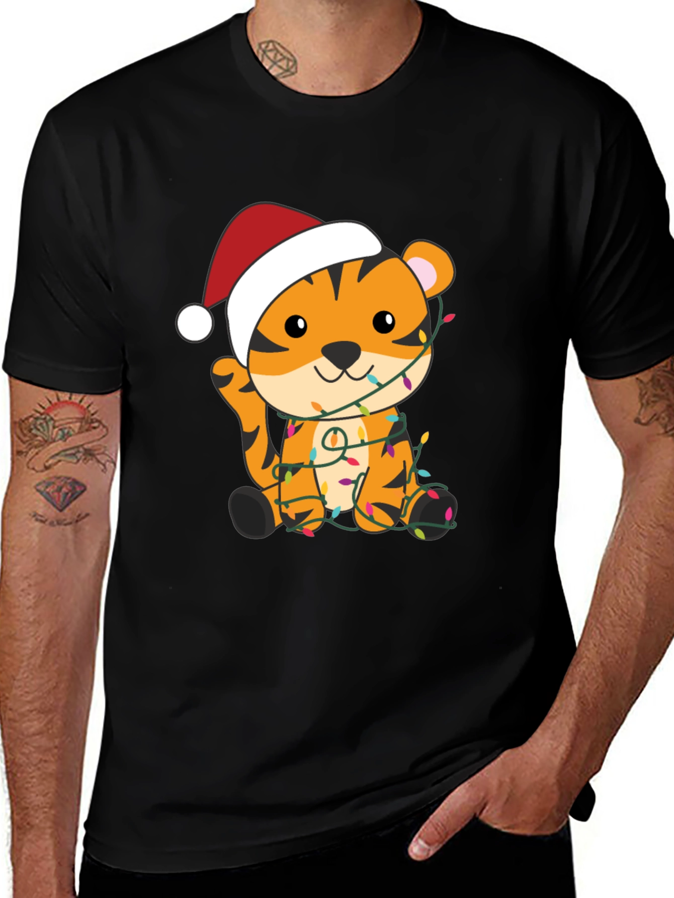 Variant 29 of Festive Tiger Tee - Holiday Cartoon Shirt