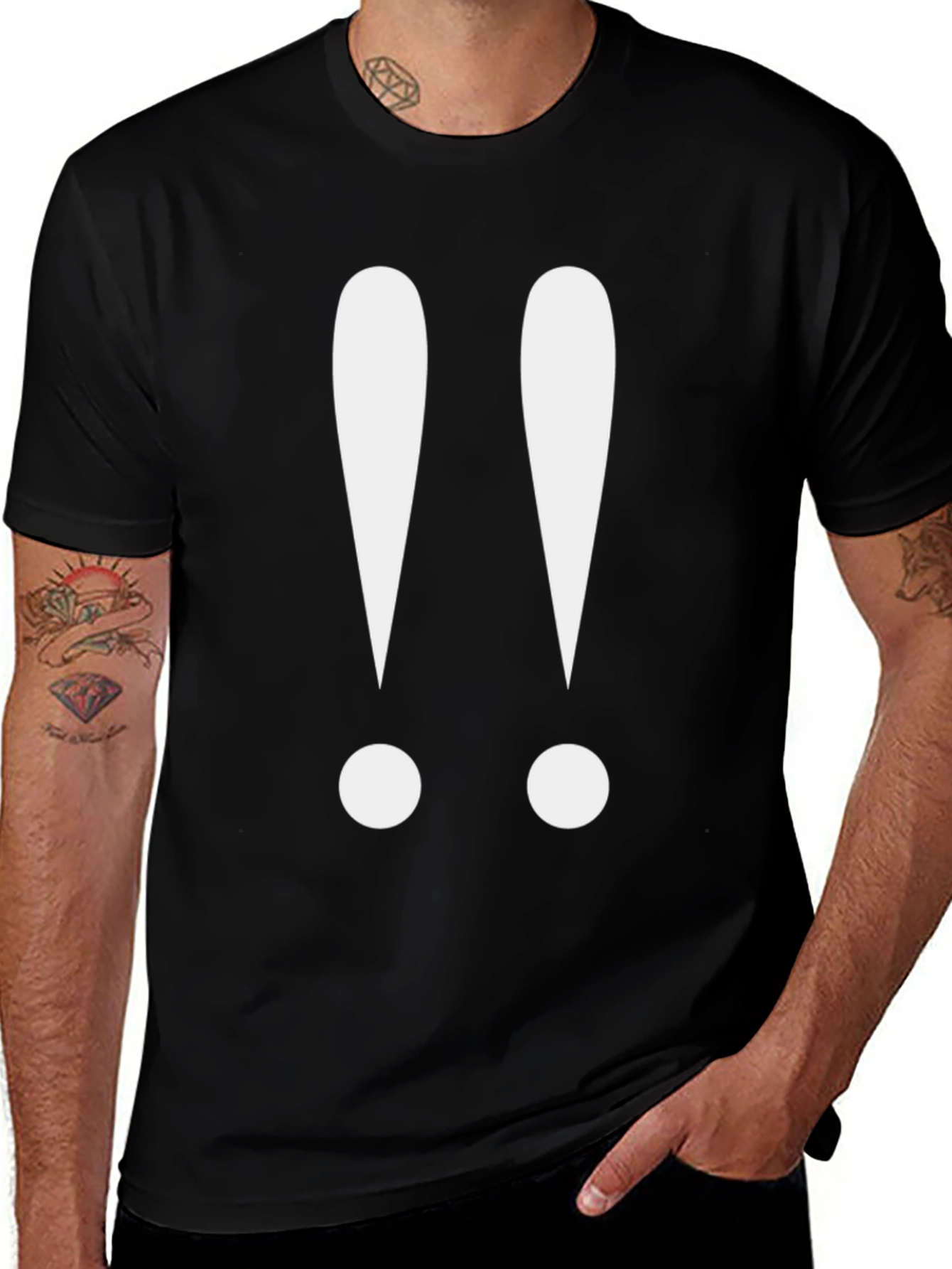 Variant 30 of Exclamation Point Graphic Tee - Black