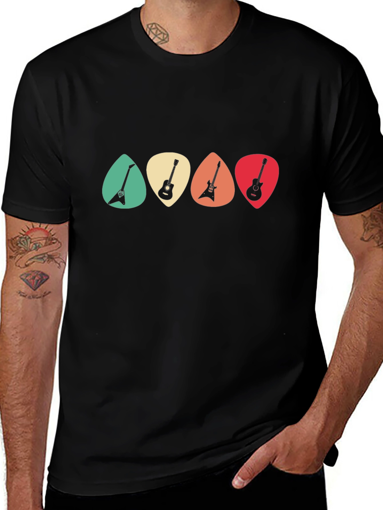 Variant 20 of Guitar Pick T-Shirt - Retro Music Tee