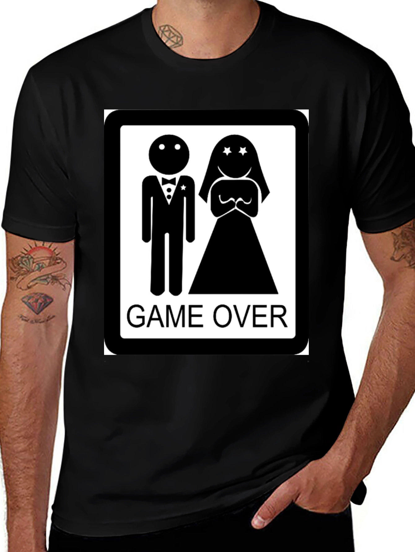 Variant 6 of Game Over Wedding T-Shirt - Funny Groom Tee