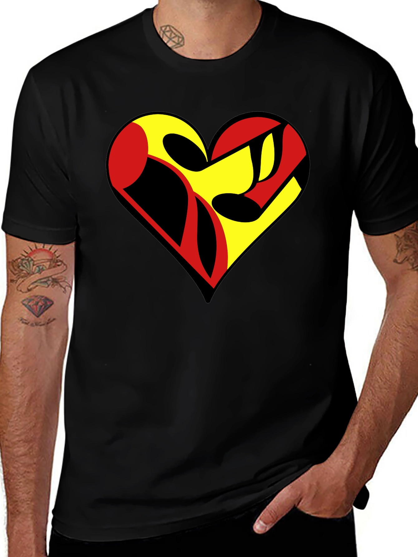Black Heart Graphic Black T-Shirt main image