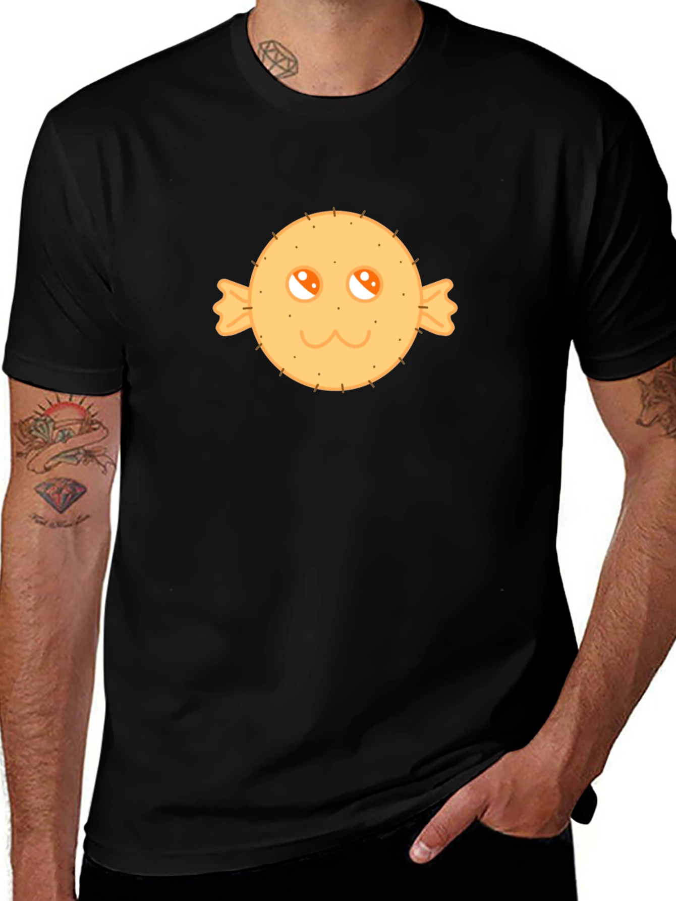 Variant 11 of Cute Candy Face Graphic Tee - Black