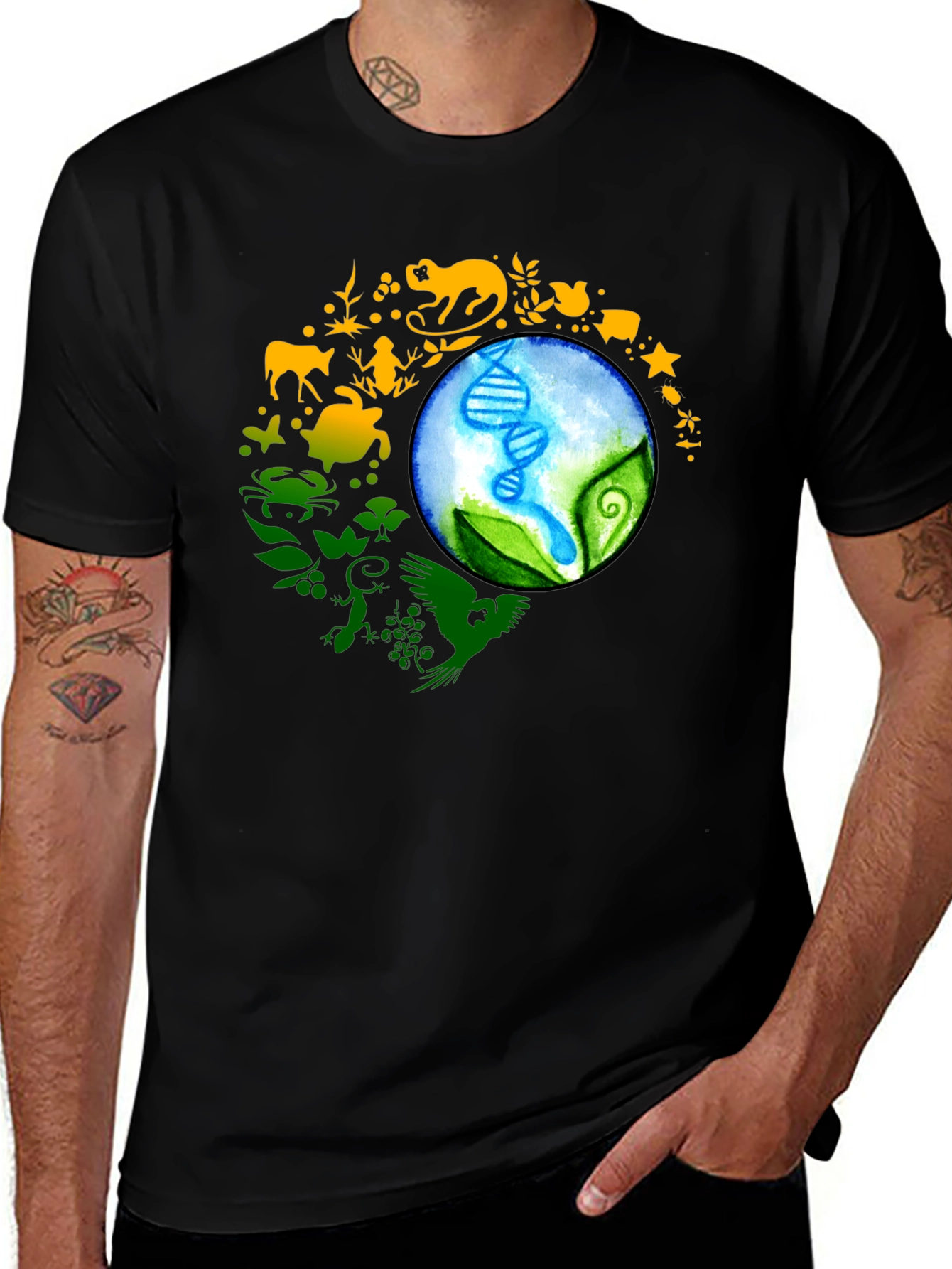 Variant 19 of Nature's Harmony Black T-Shirt