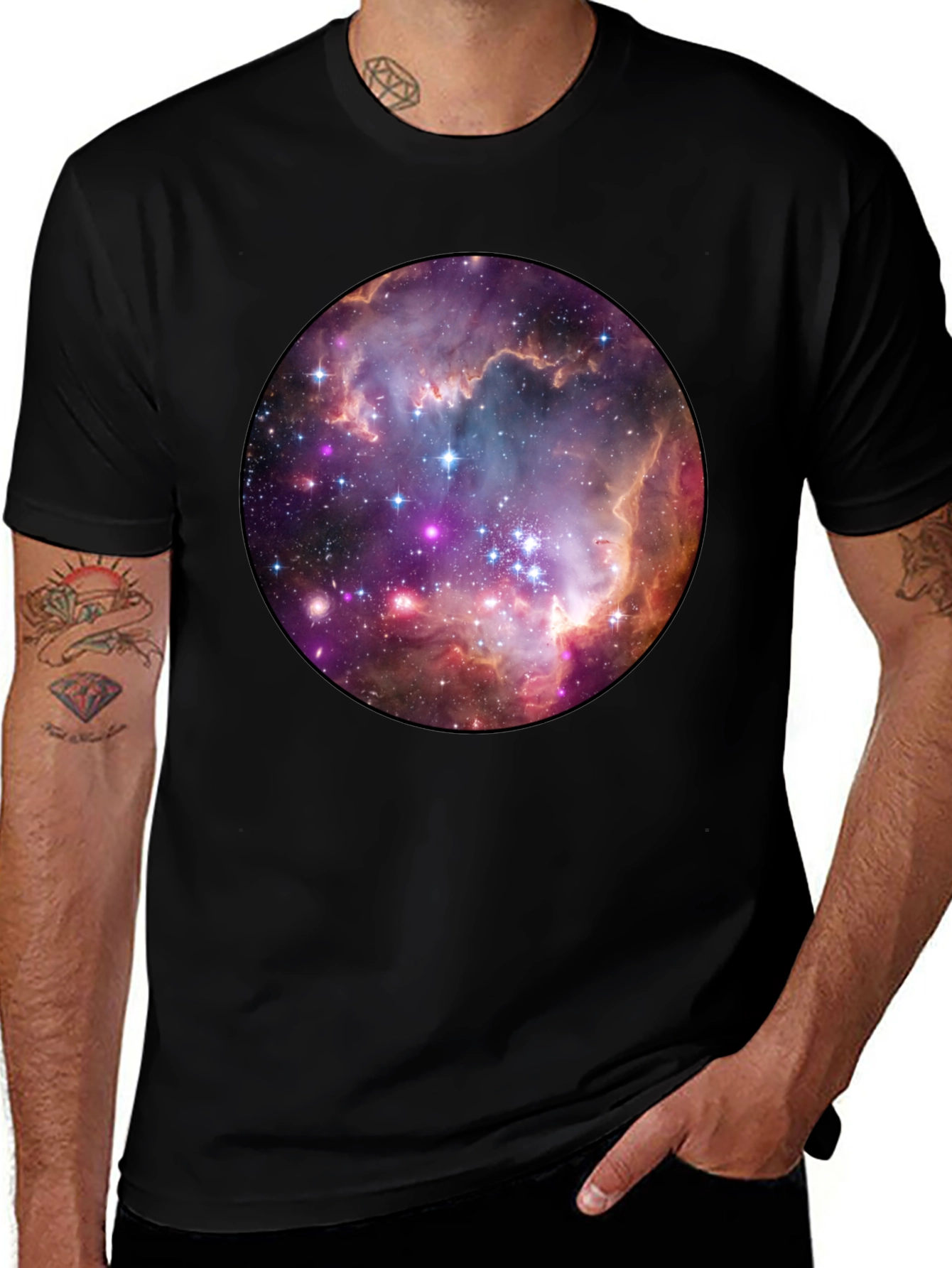 Variant 7 of Nebula Space Print Black T-Shirt