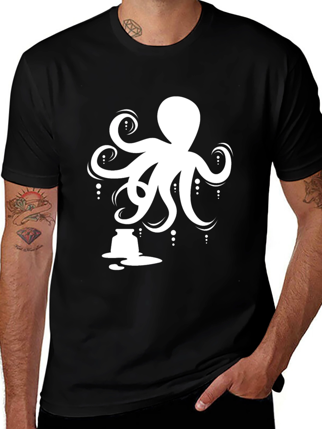 Octopus Ink Graphic Tee - Sea Life Shirt