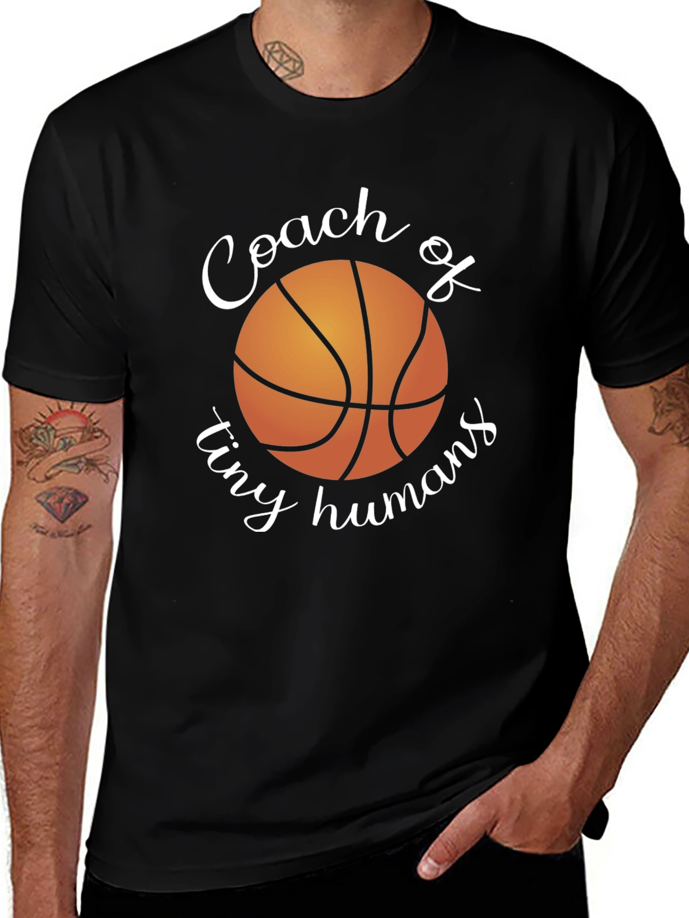 Variant 2 of Basketball Coach of Tiny Humans T-Shirt