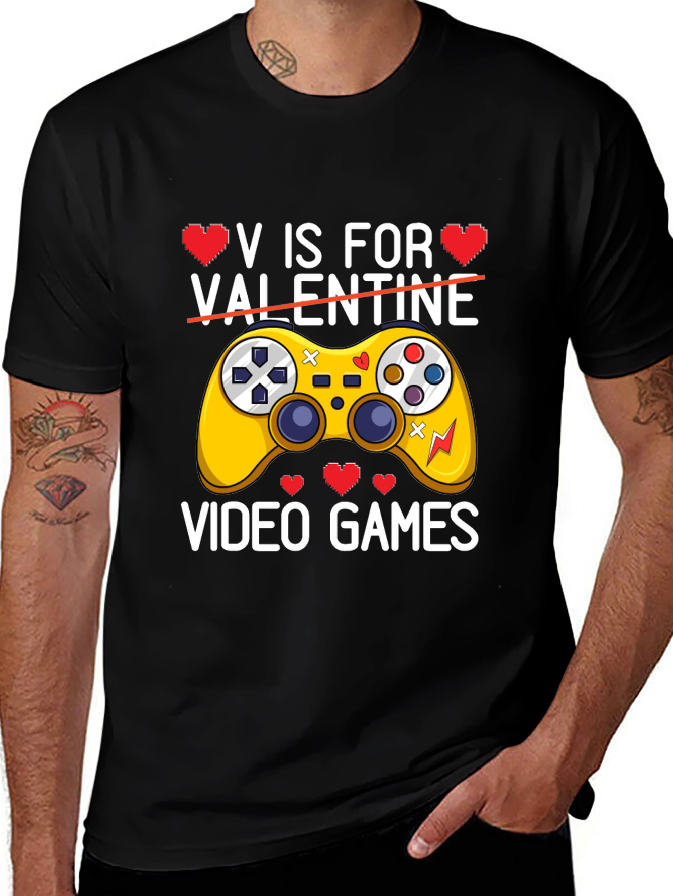 Variant 12 of V is for Video Games Funny Valentine's Day Gamer T-Shirt