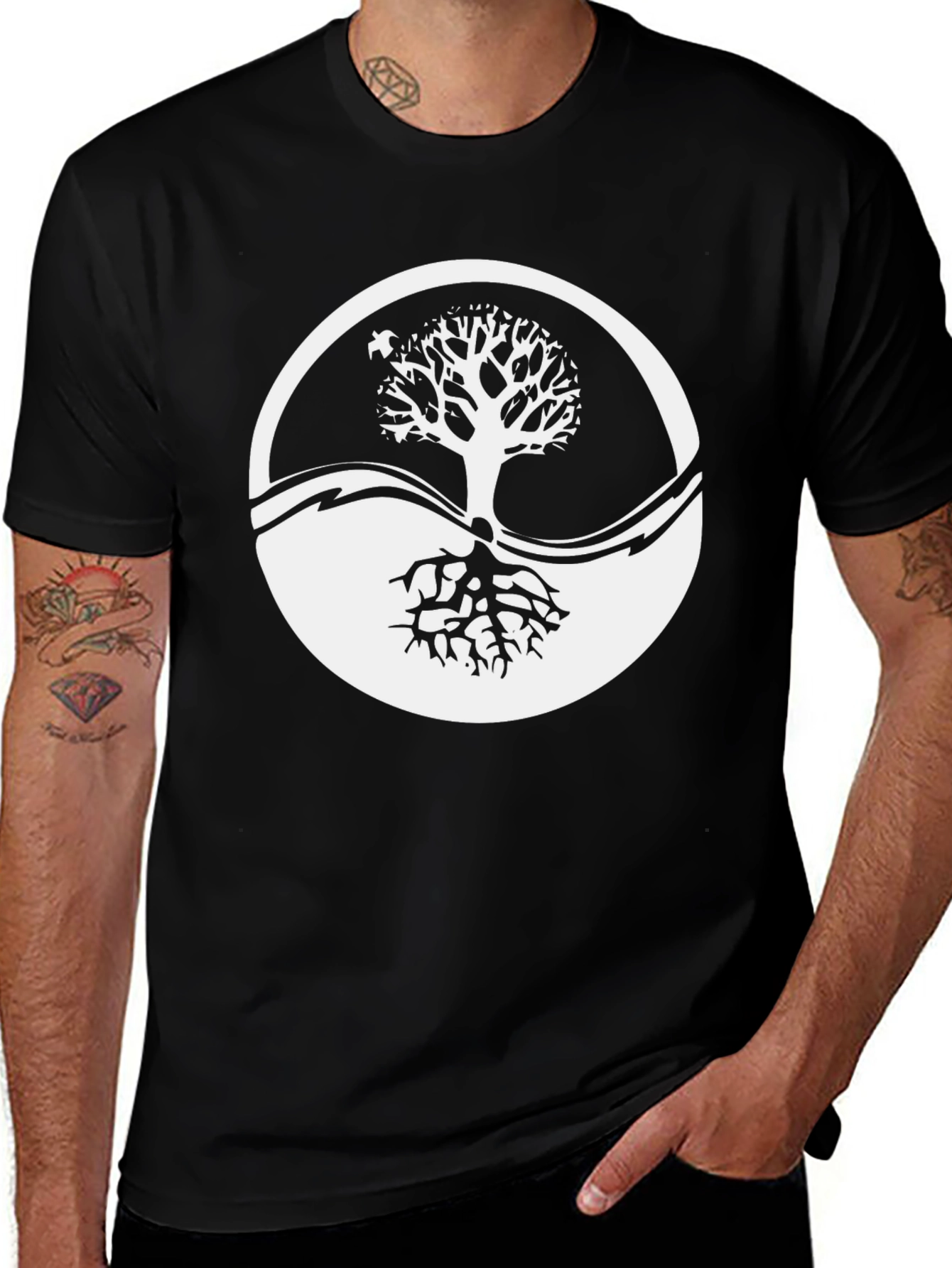 Yin Yang Tree Graphic Tee - Balance & Harmony