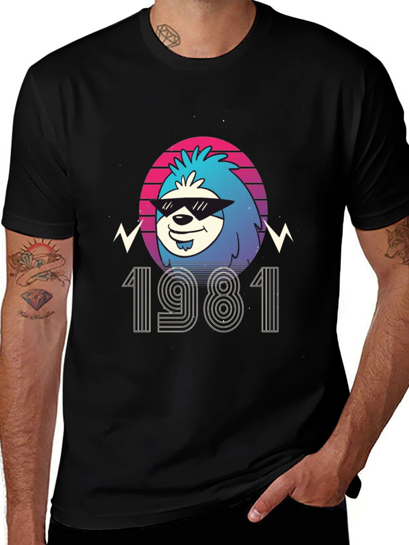 Variant 13 of Retro 1981 Sloth Birthday T-Shirt
