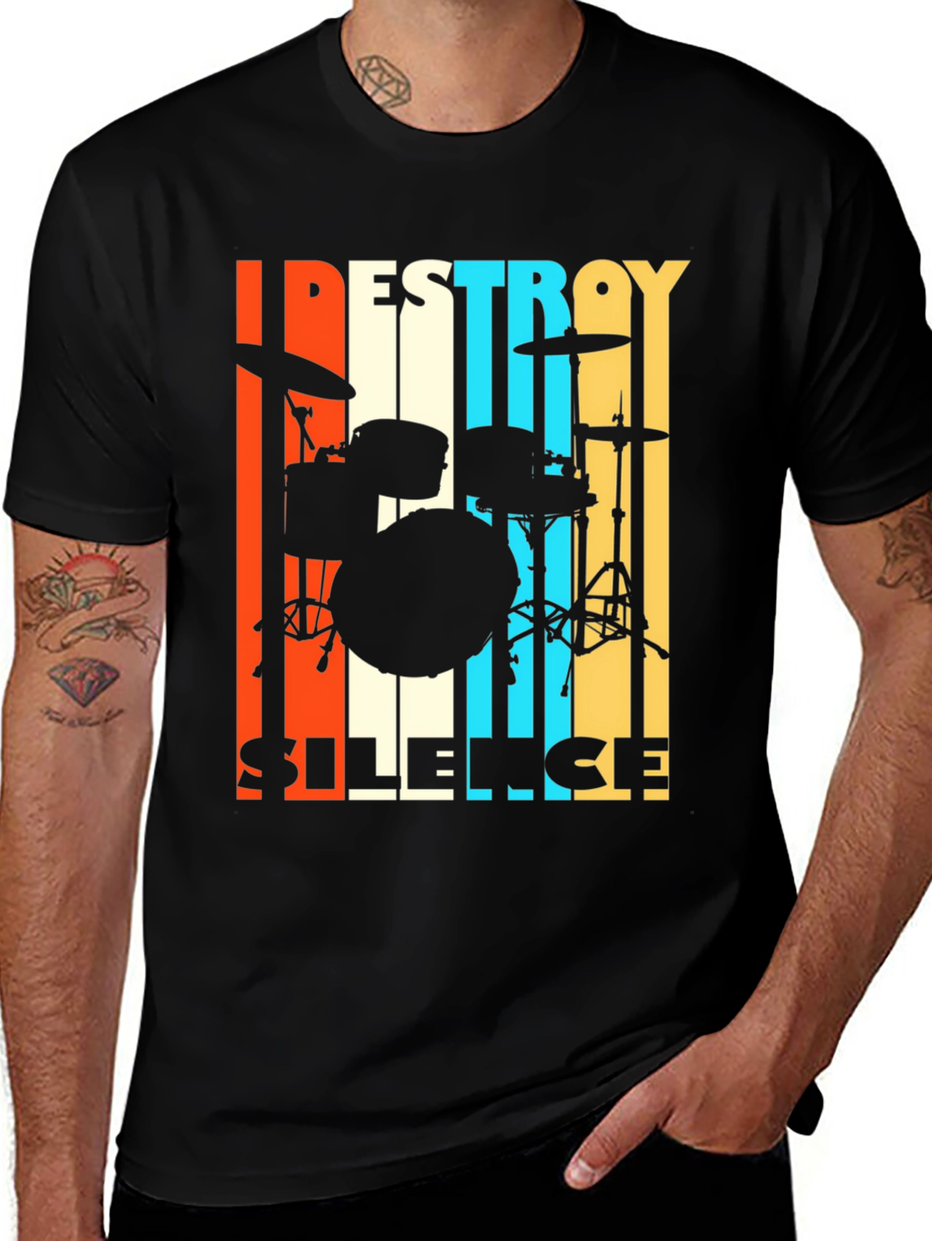 Variant 19 of Destroy Silence Drummer T-Shirt