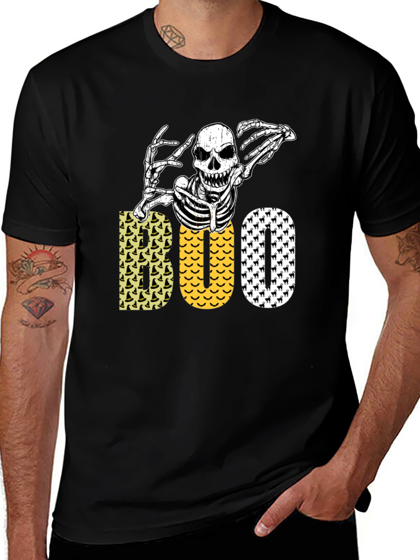 Halloween Skeleton "Boo" Graphic Tee
